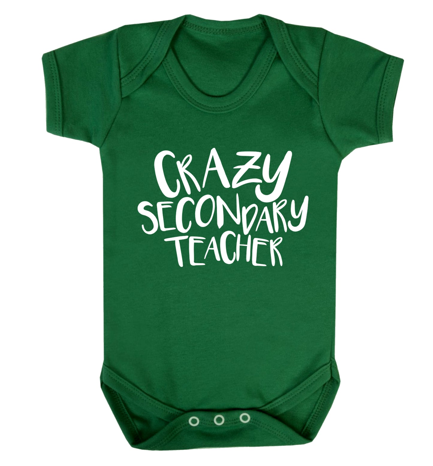 Crazy secondary teacher Baby Vest green 18-24 months