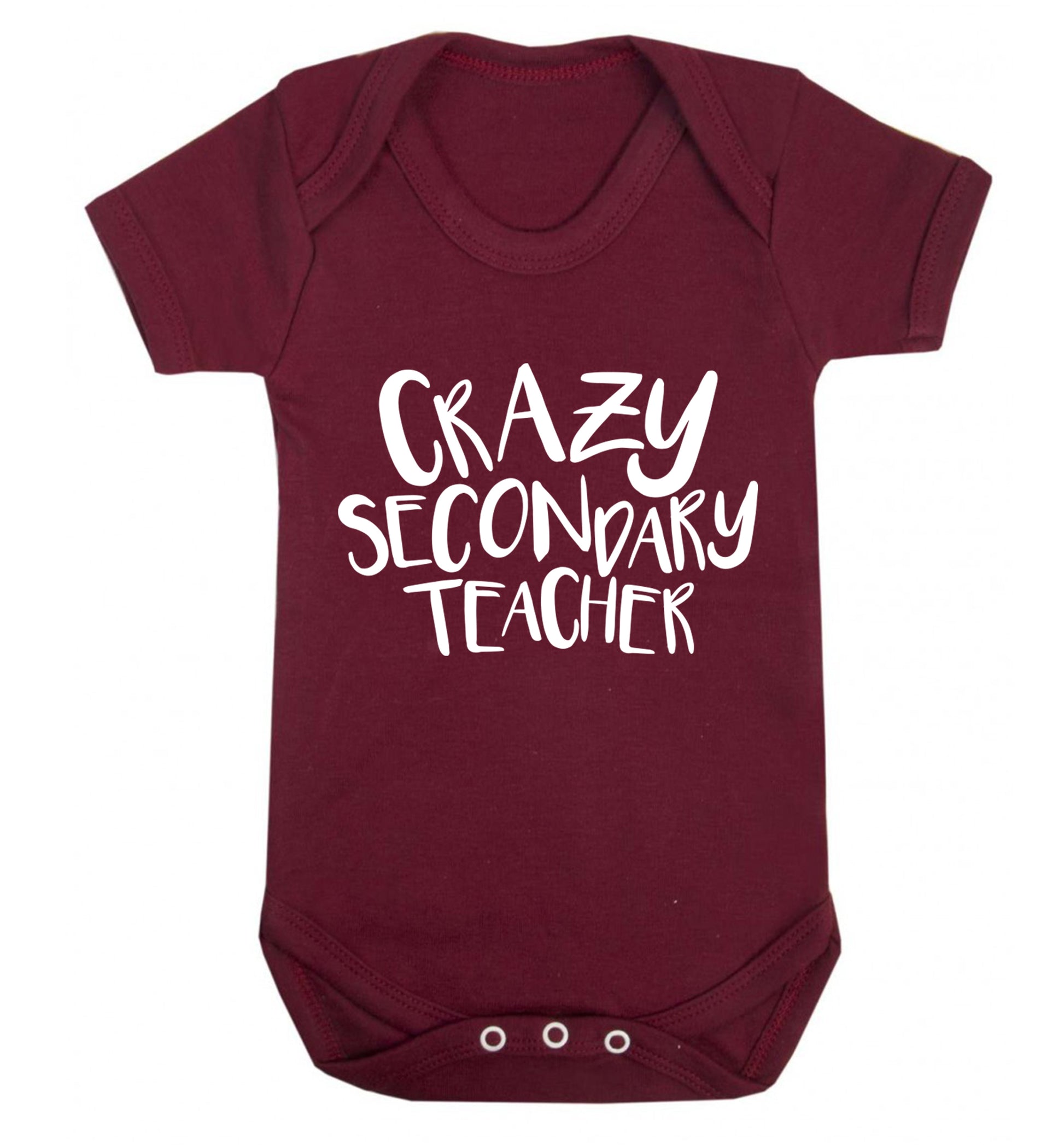 Crazy secondary teacher Baby Vest maroon 18-24 months