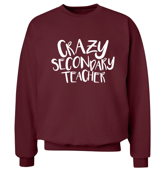 Crazy secondary teacher Adult's unisex maroon Sweater 2XL