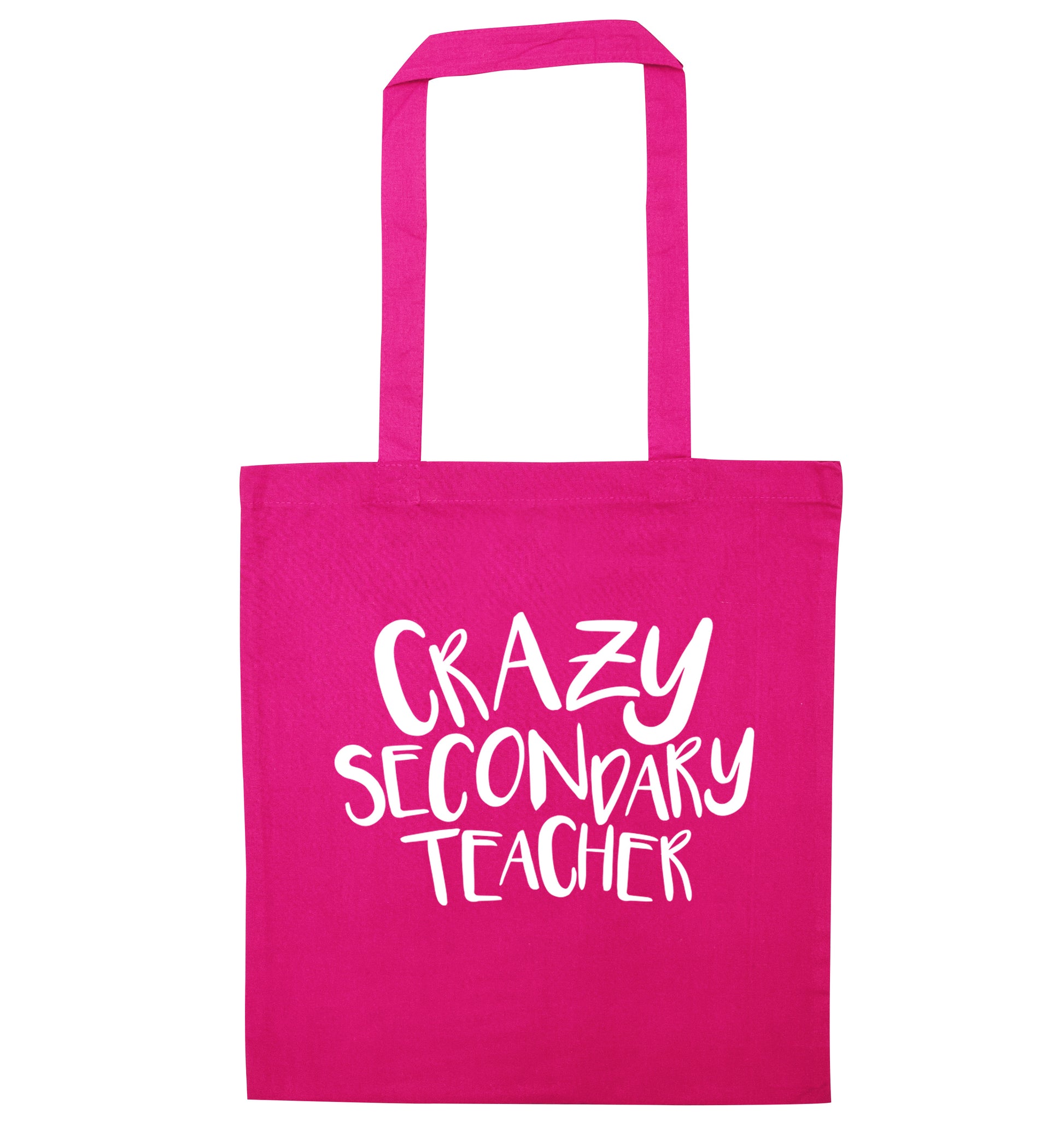 Crazy secondary teacher pink tote bag