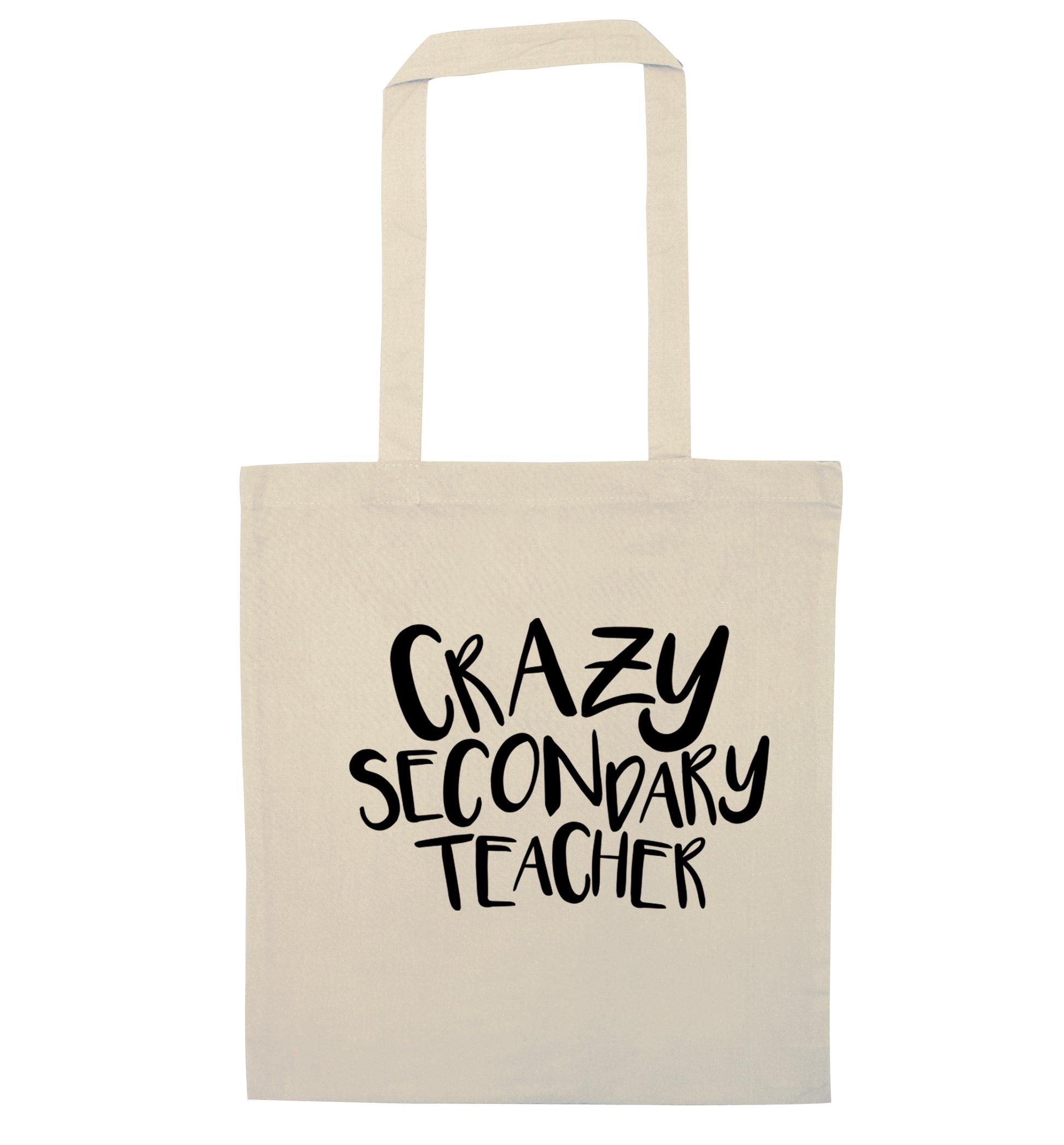 Crazy secondary teacher natural tote bag