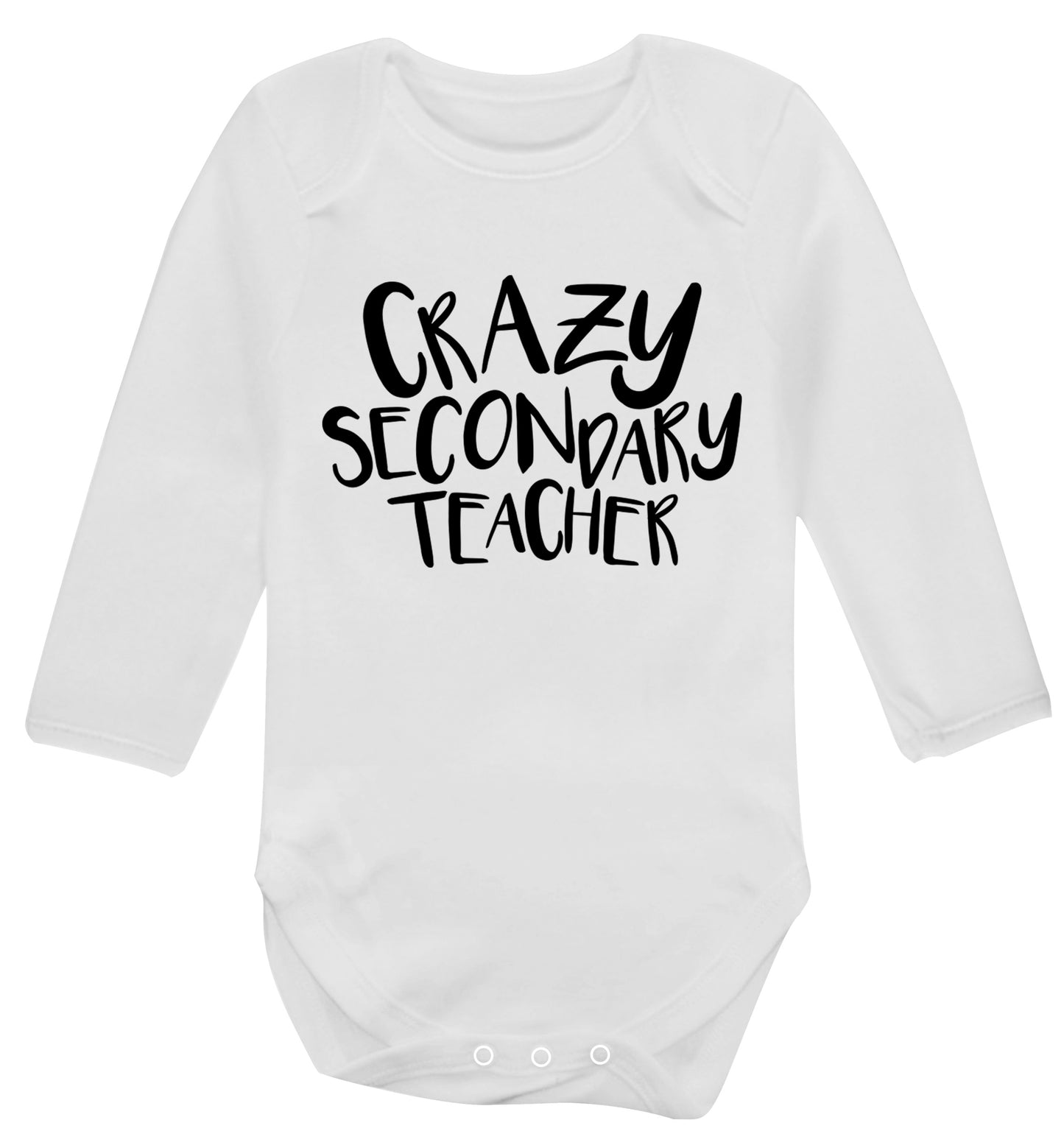 Crazy secondary teacher Baby Vest long sleeved white 6-12 months