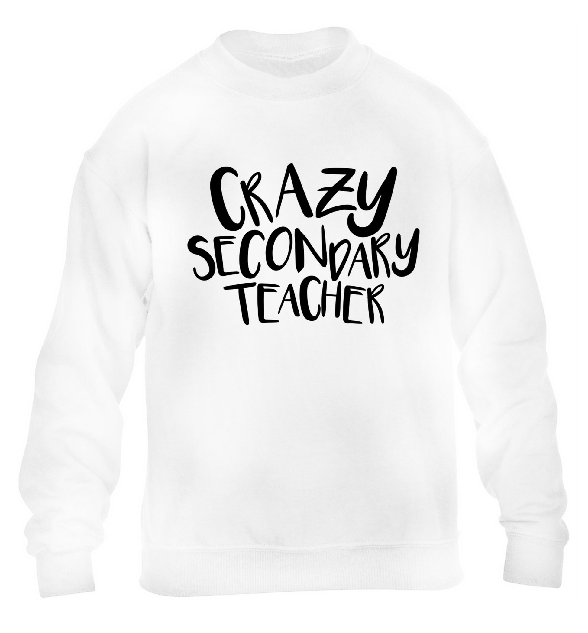 Crazy secondary teacher children's white sweater 12-13 Years