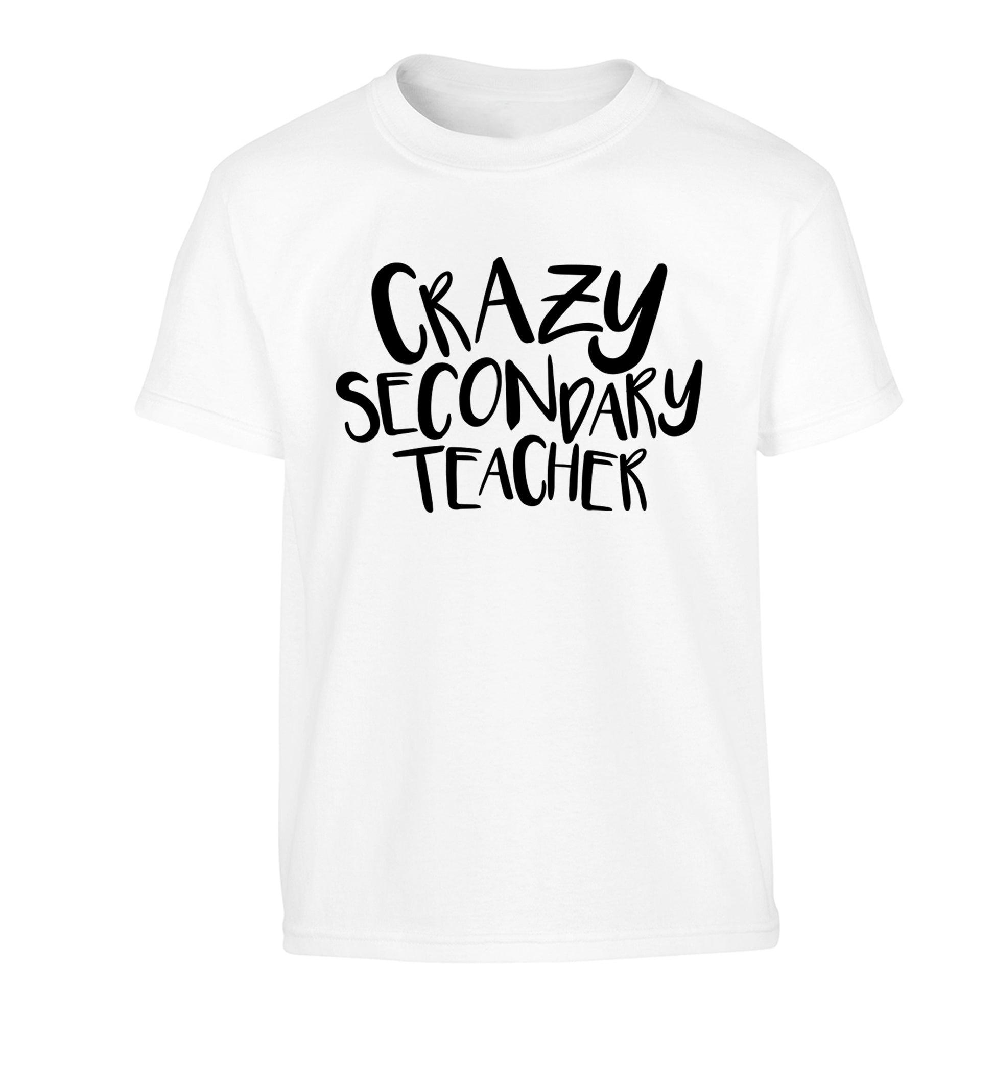 Crazy secondary teacher Children's white Tshirt 12-13 Years