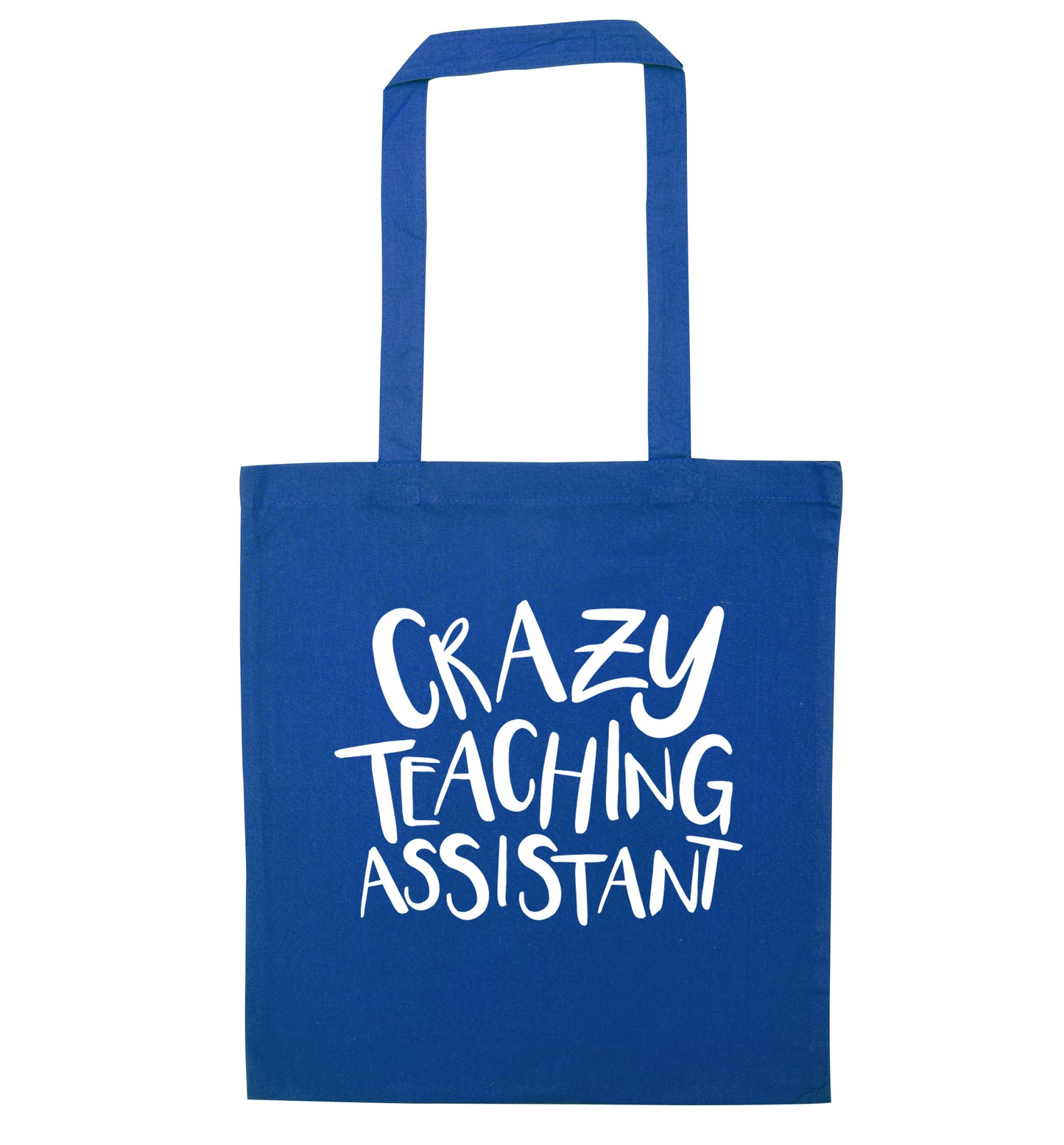 Crazy Teaching Assistant blue tote bag