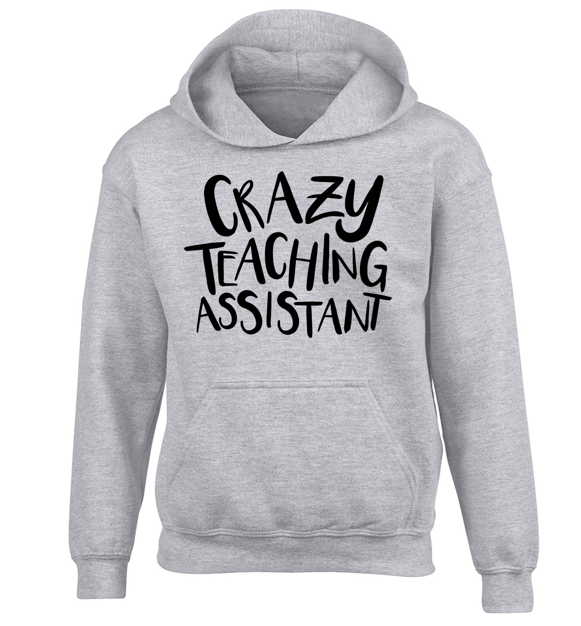 Crazy Teaching Assistant children's grey hoodie 12-13 Years