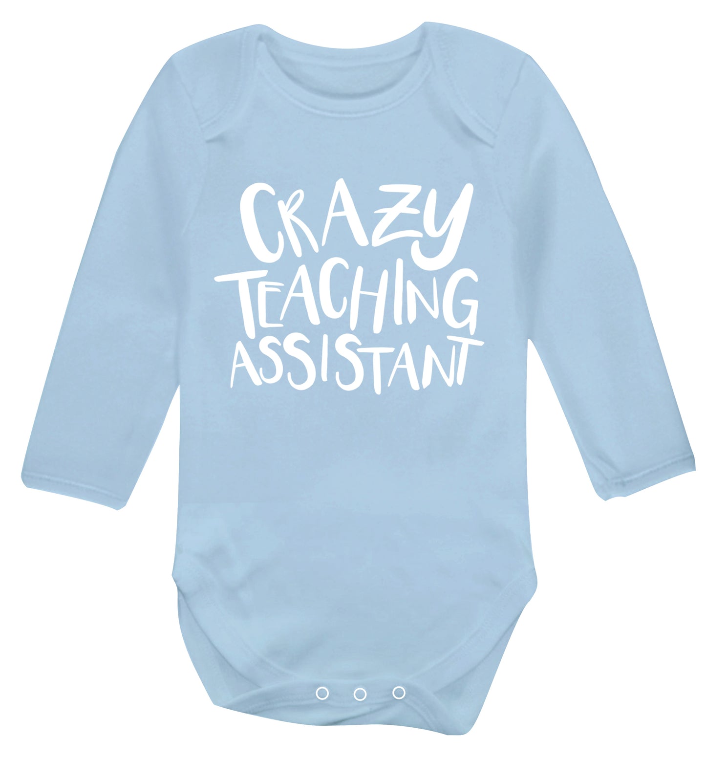 Crazy Teaching Assistant Baby Vest long sleeved pale blue 6-12 months