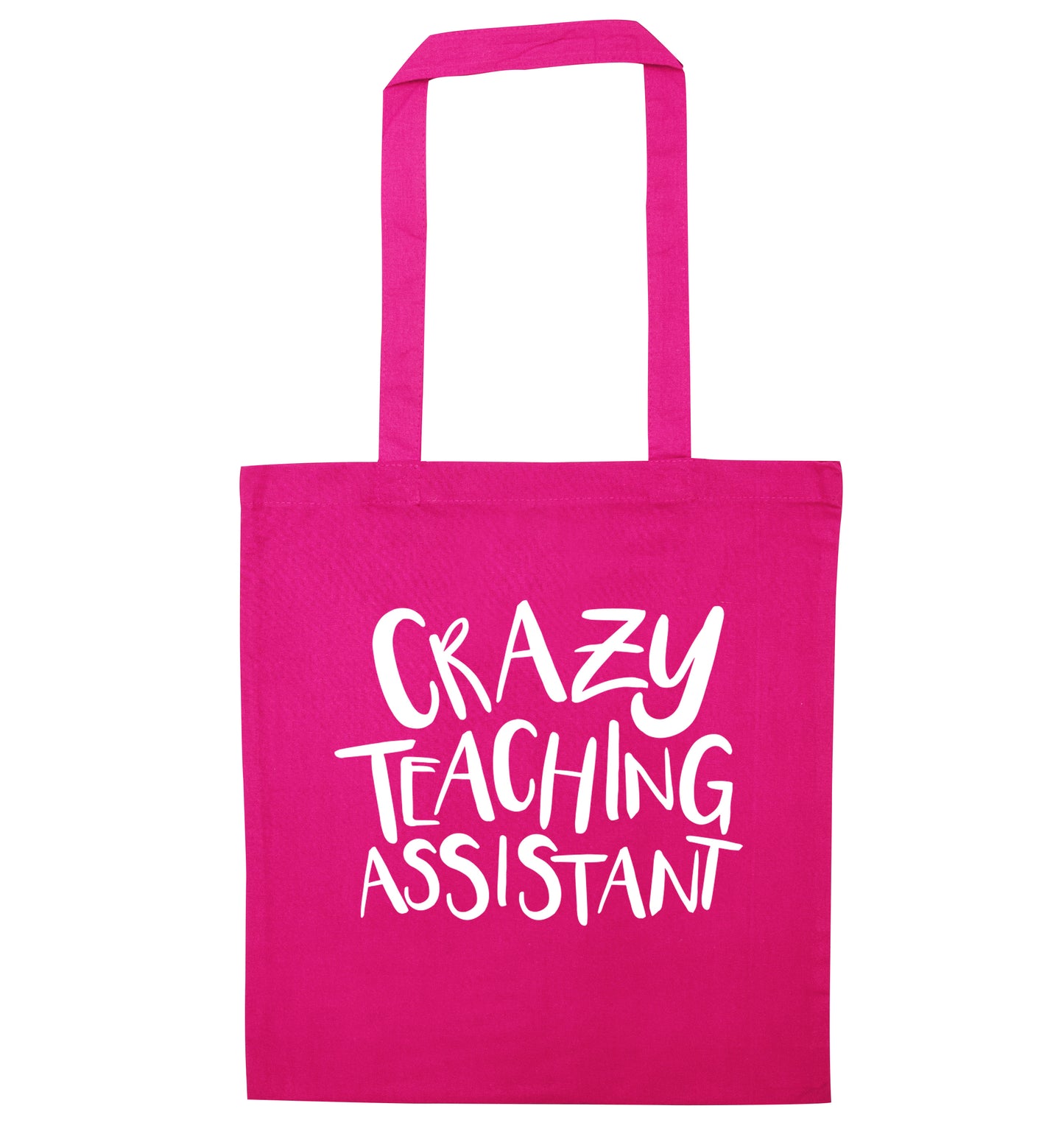 Crazy Teaching Assistant pink tote bag