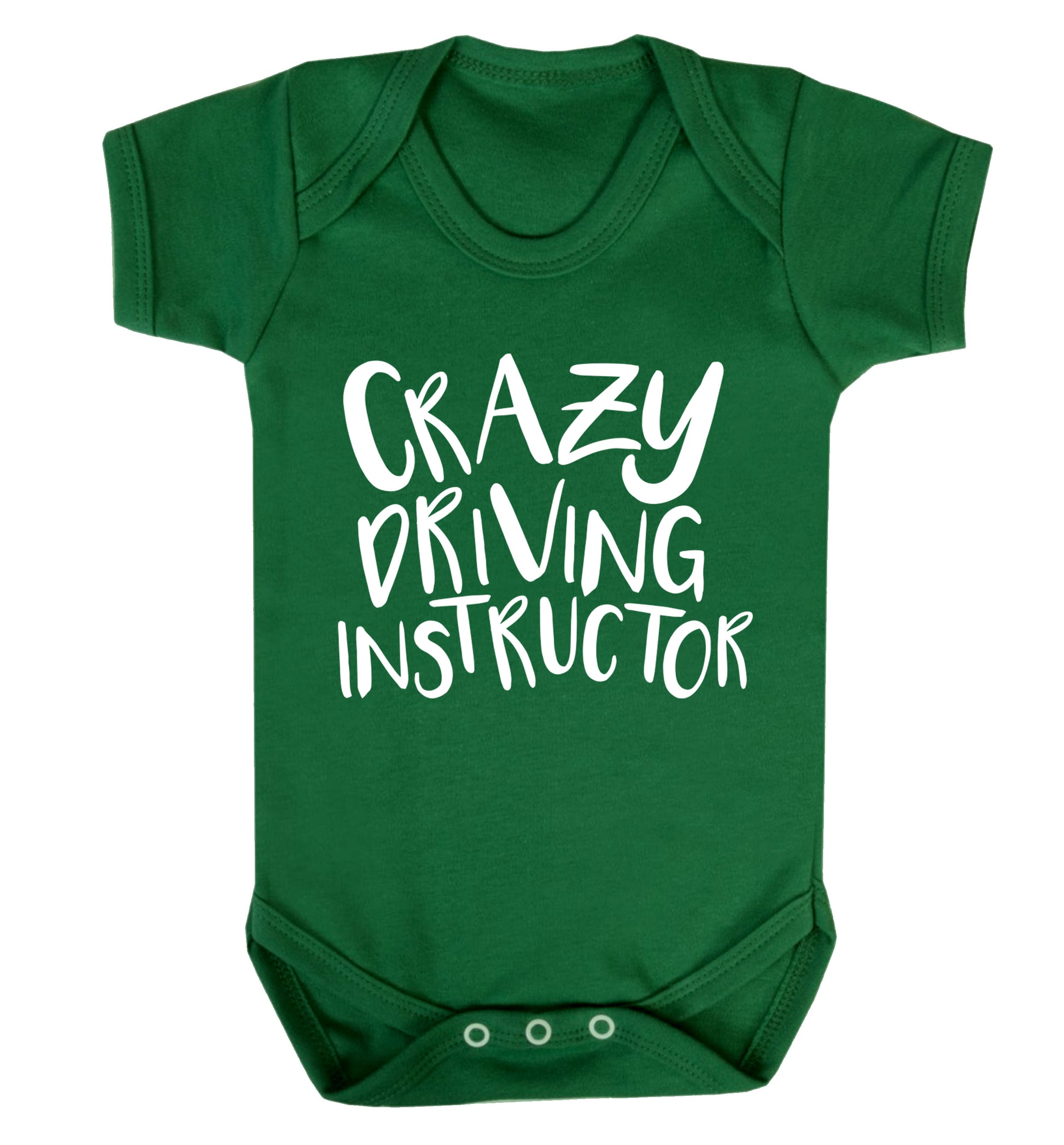 Crazy driving instructor Baby Vest green 18-24 months