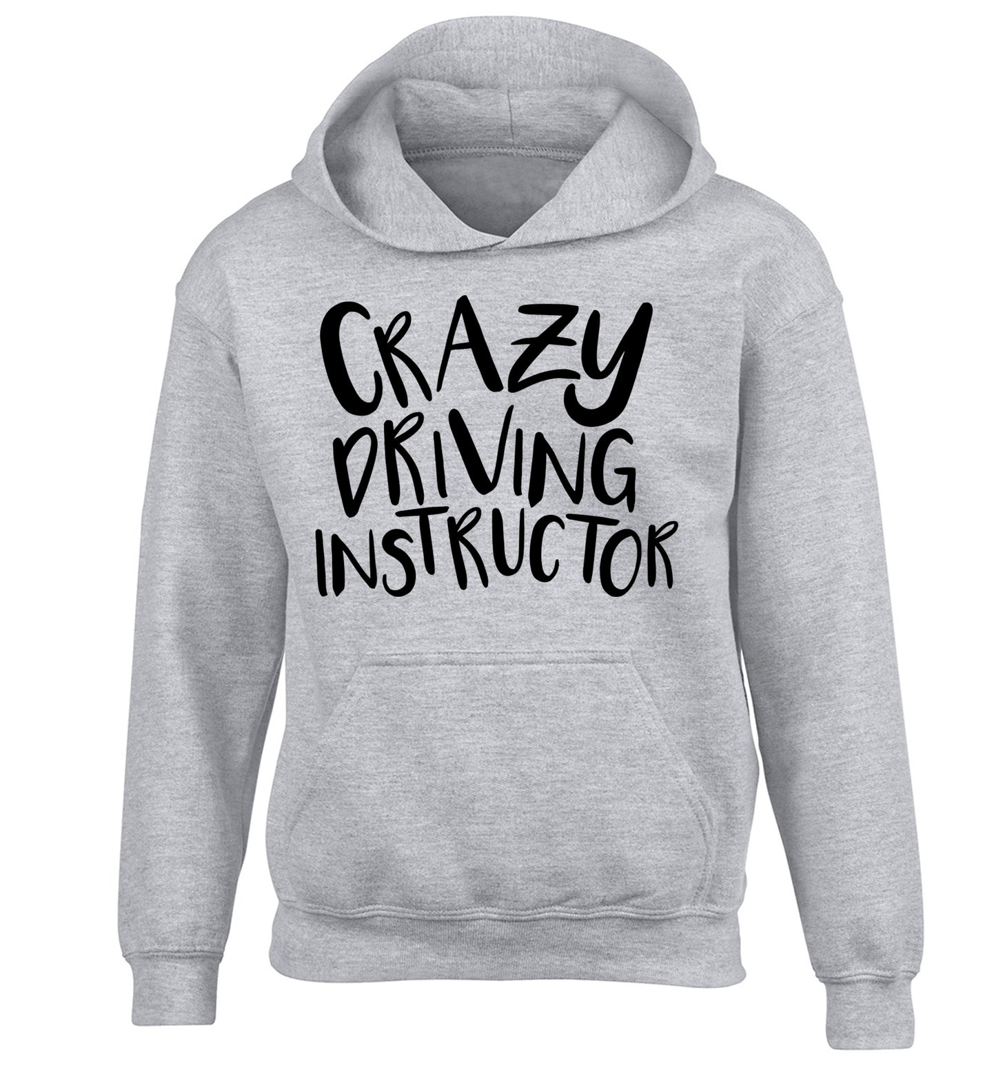 Crazy driving instructor children's grey hoodie 12-13 Years