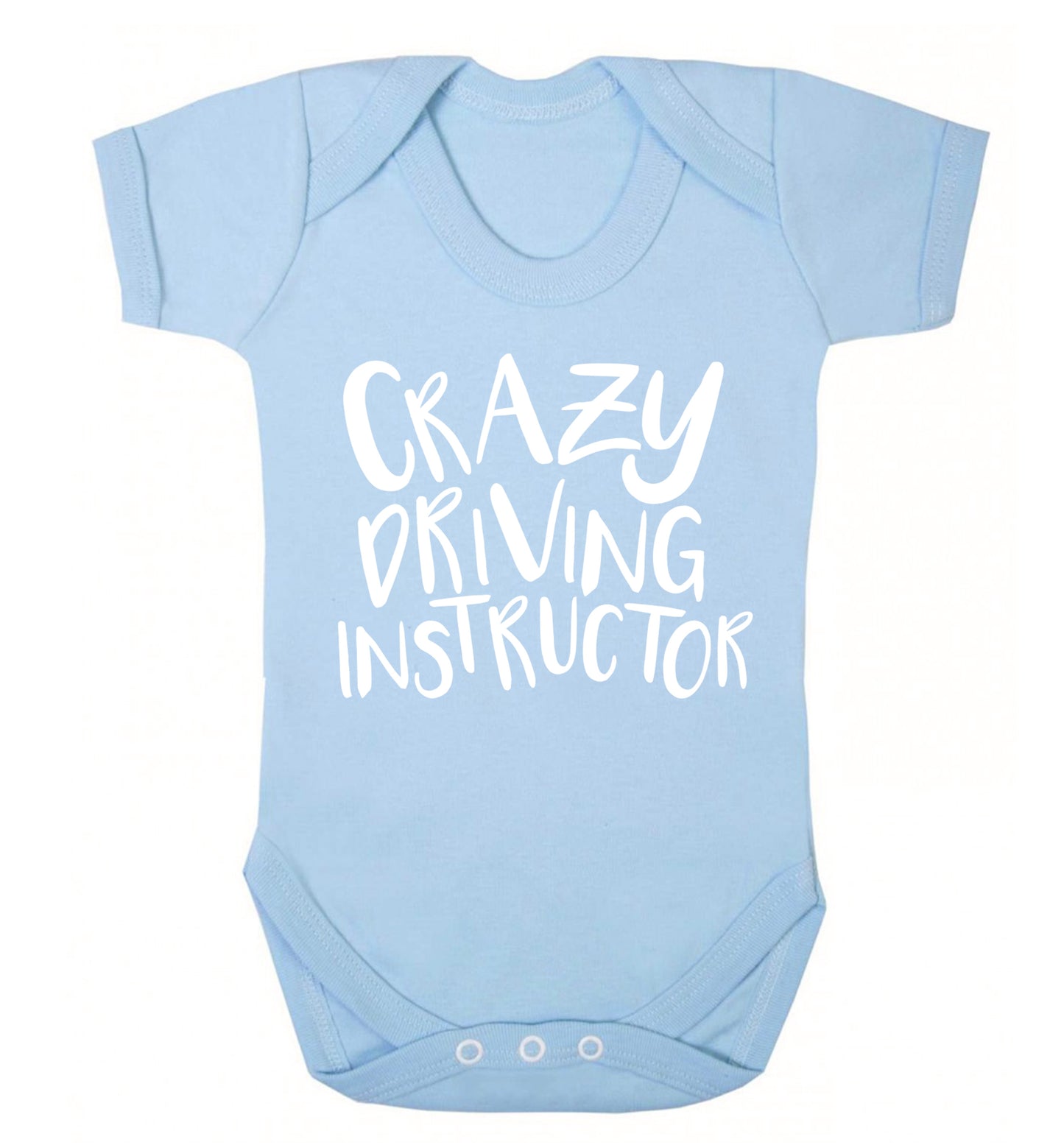 Crazy driving instructor Baby Vest pale blue 18-24 months