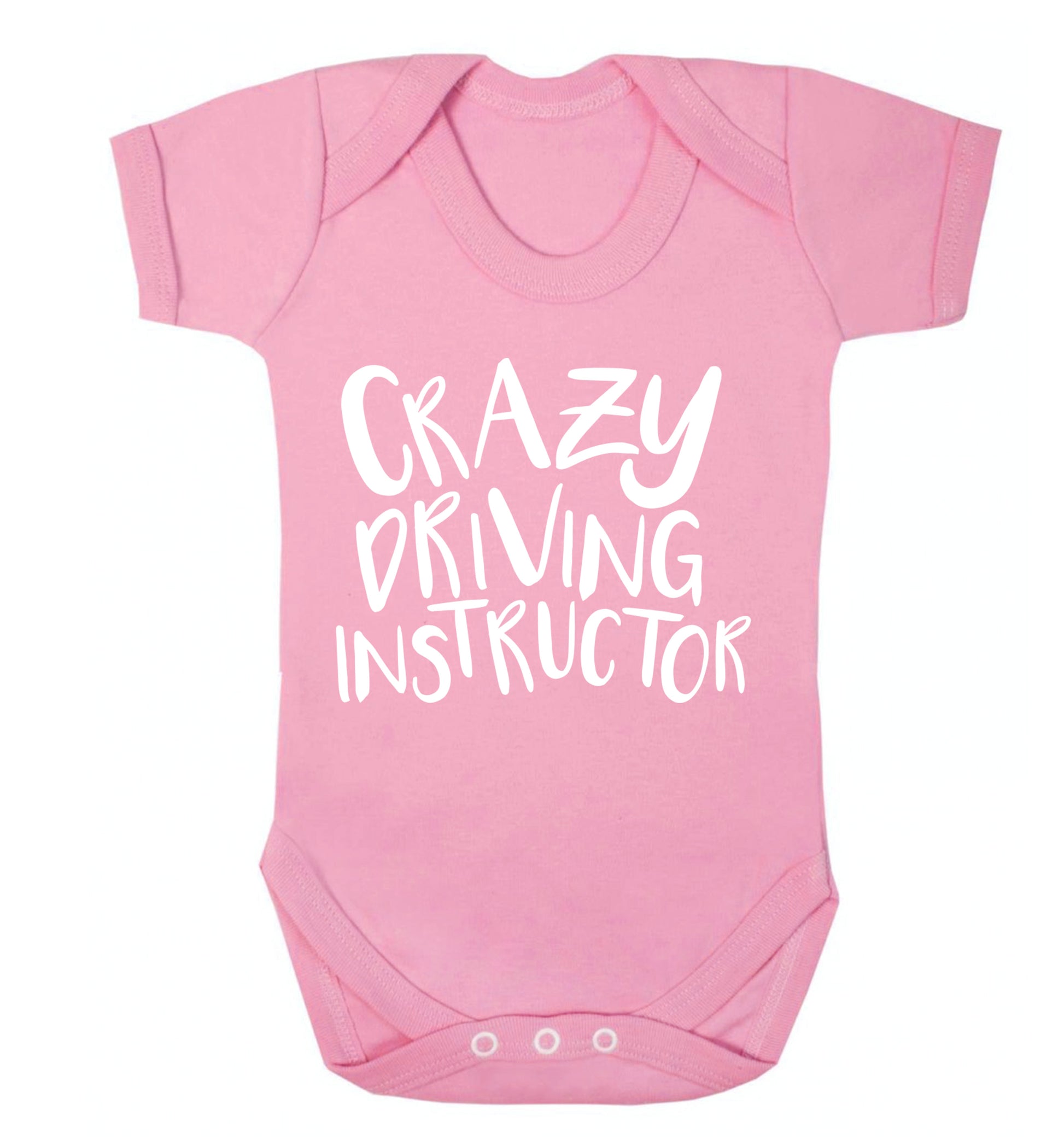 Crazy driving instructor Baby Vest pale pink 18-24 months
