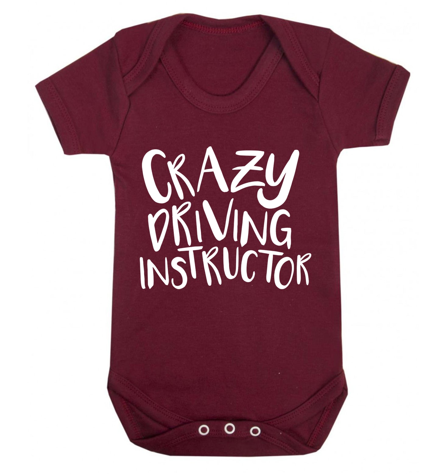 Crazy driving instructor Baby Vest maroon 18-24 months