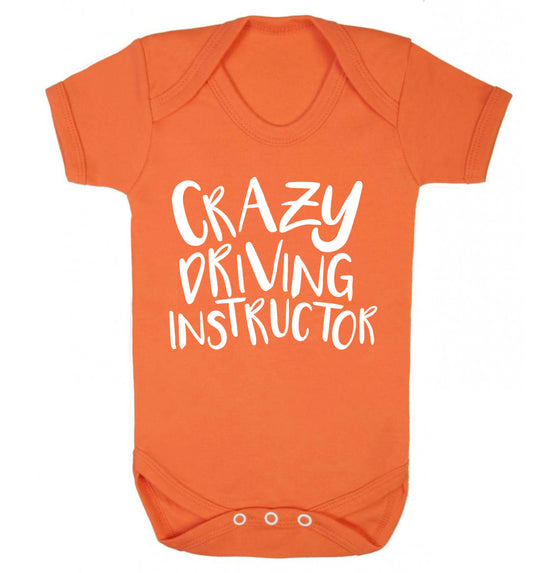 Crazy driving instructor Baby Vest orange 18-24 months