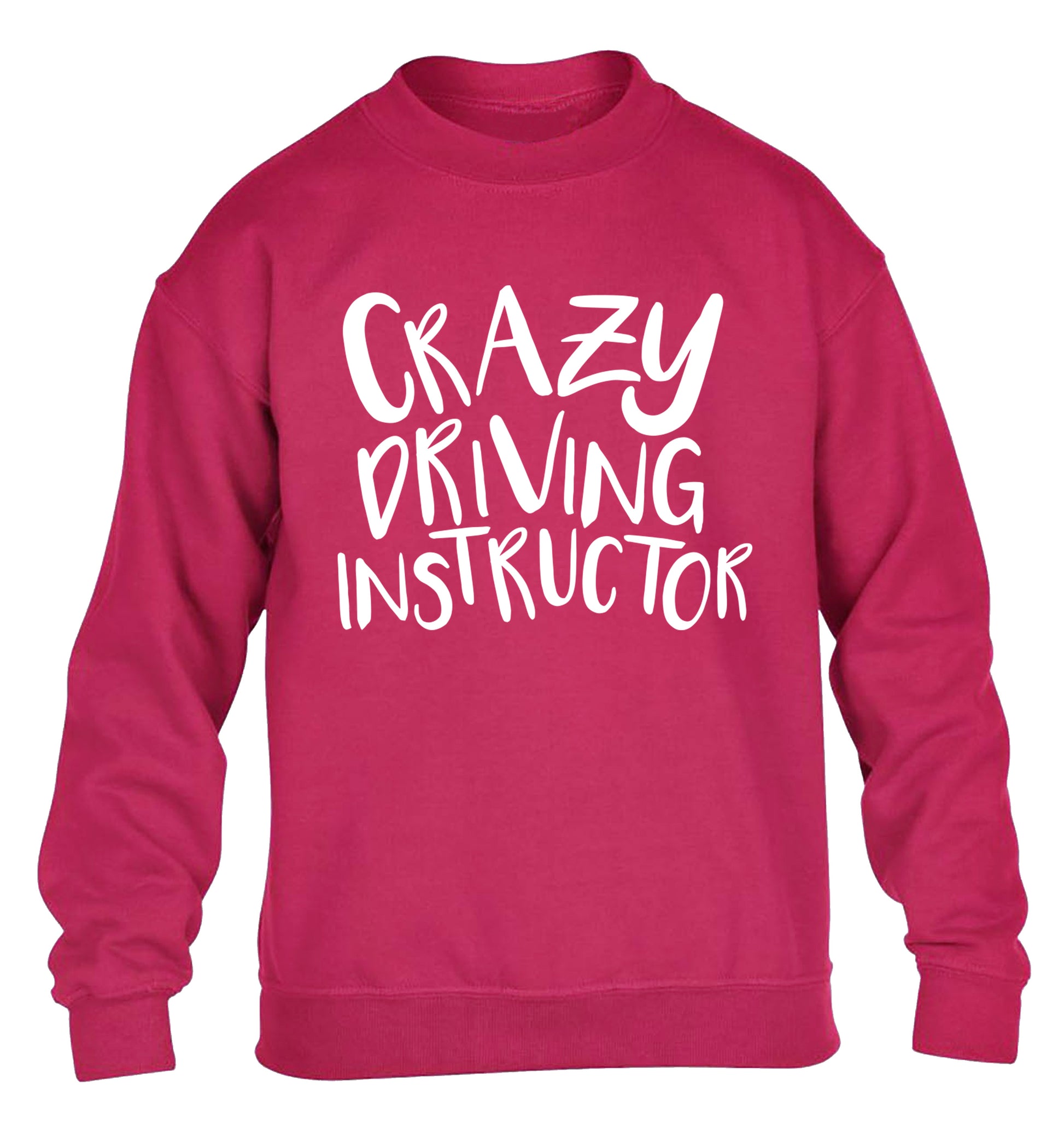 Crazy driving instructor children's pink sweater 12-13 Years