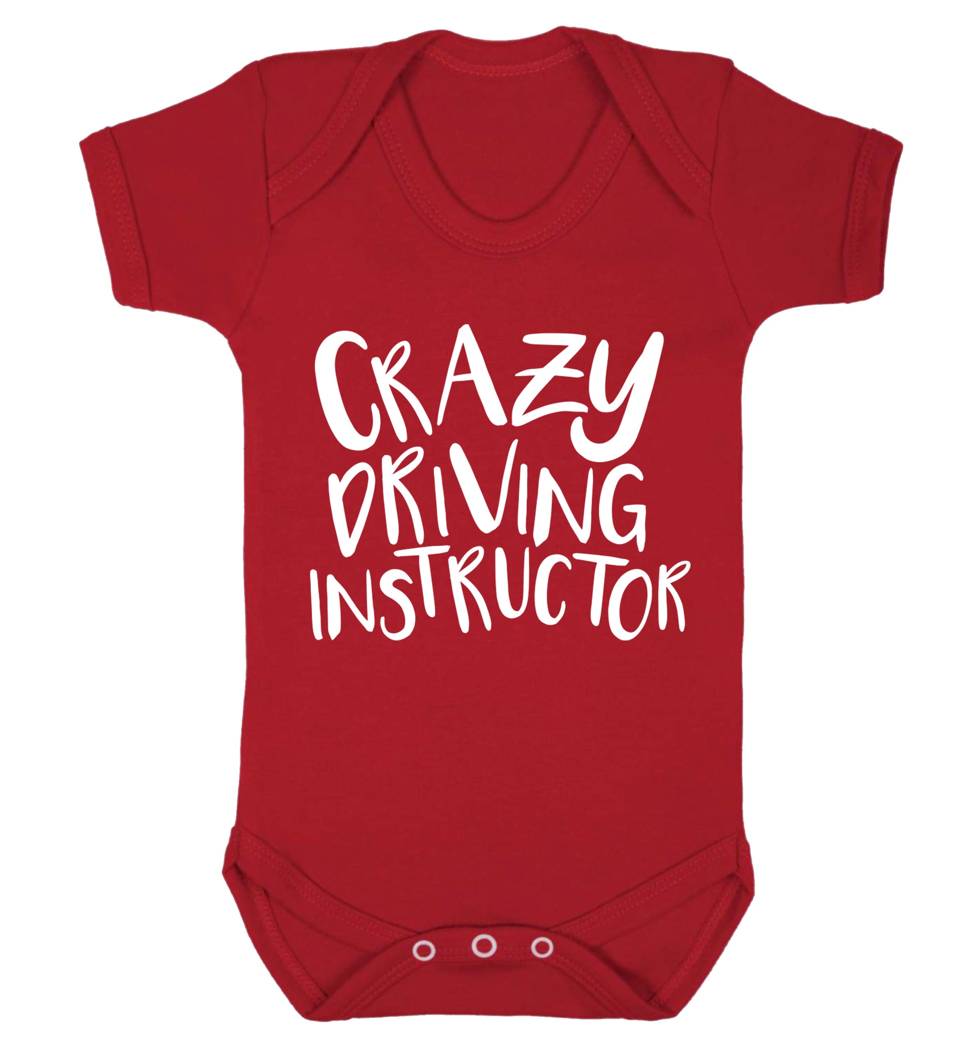 Crazy driving instructor Baby Vest red 18-24 months