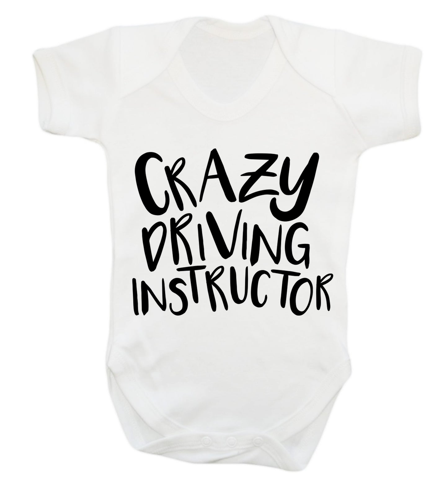 Crazy driving instructor Baby Vest white 18-24 months