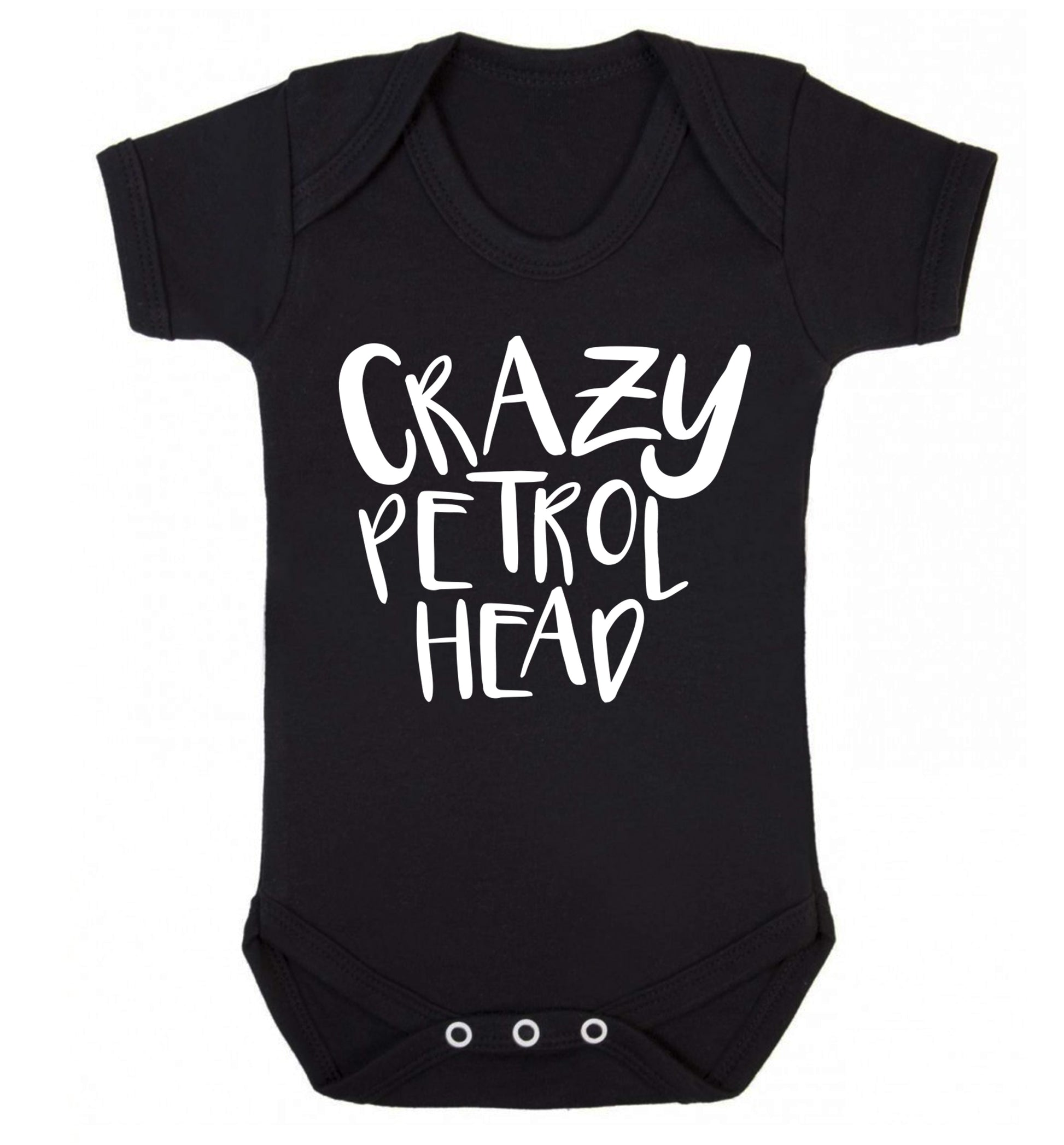 Crazy petrol head Baby Vest black 18-24 months