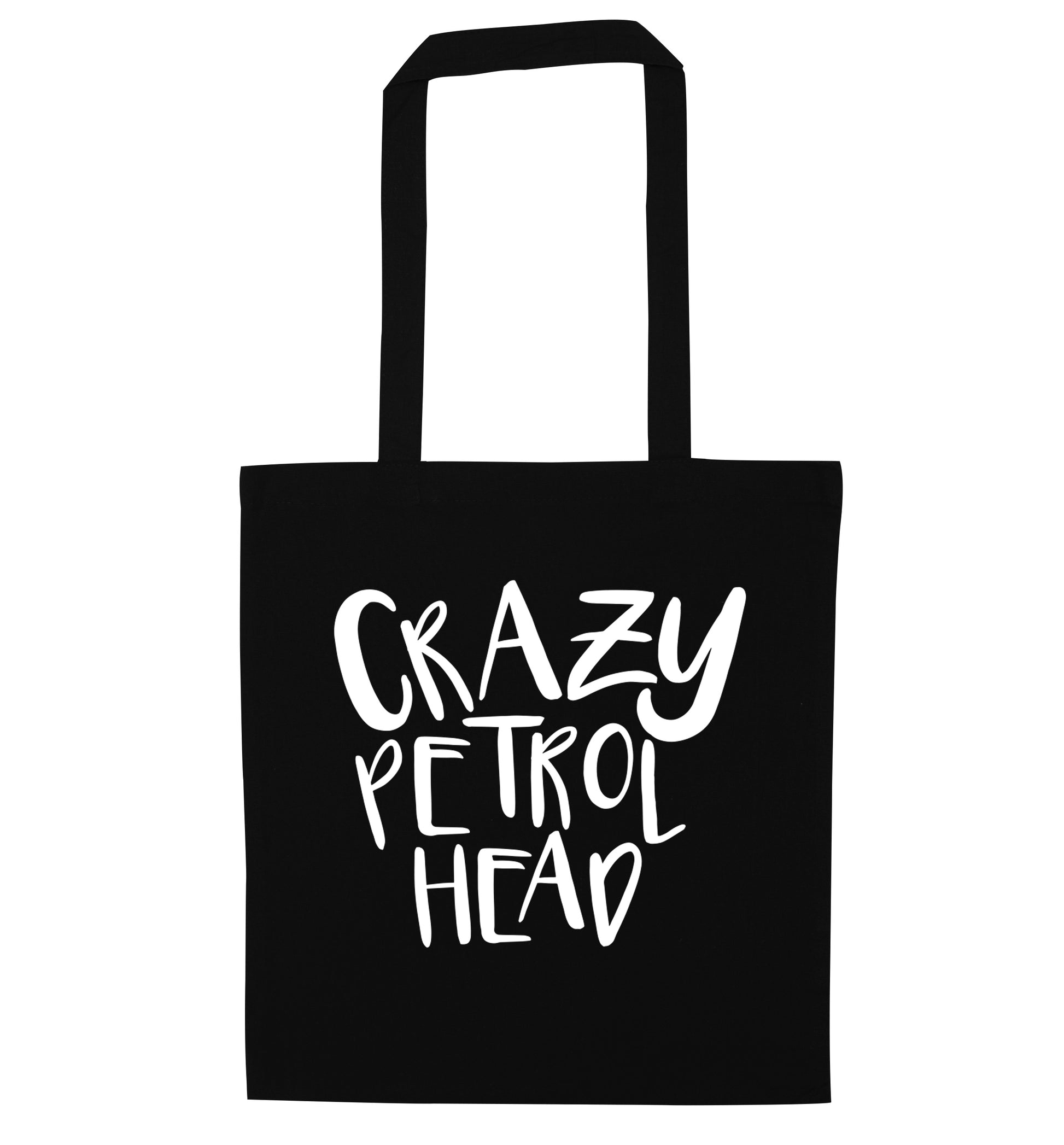 Crazy petrol head black tote bag