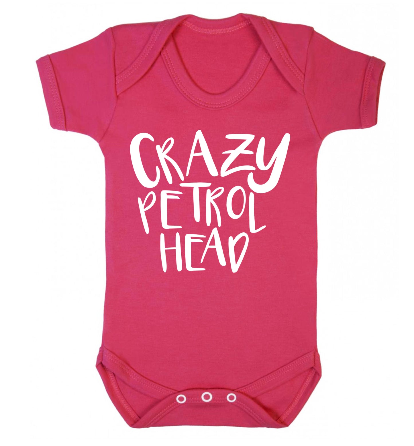 Crazy petrol head Baby Vest dark pink 18-24 months