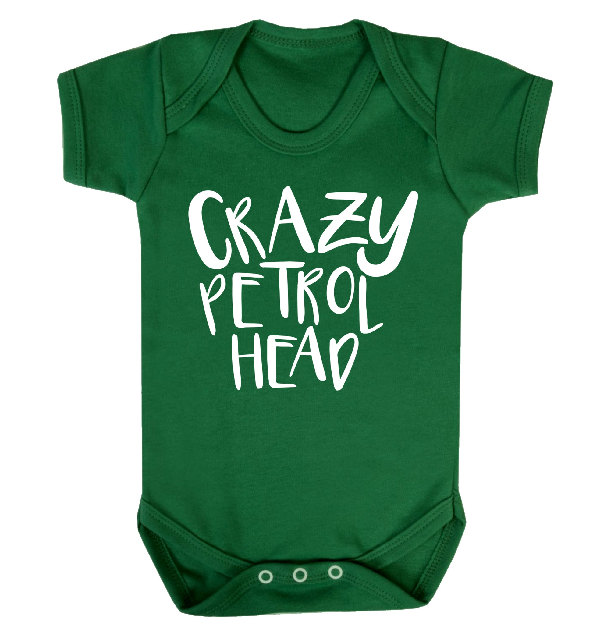 Crazy petrol head Baby Vest green 18-24 months