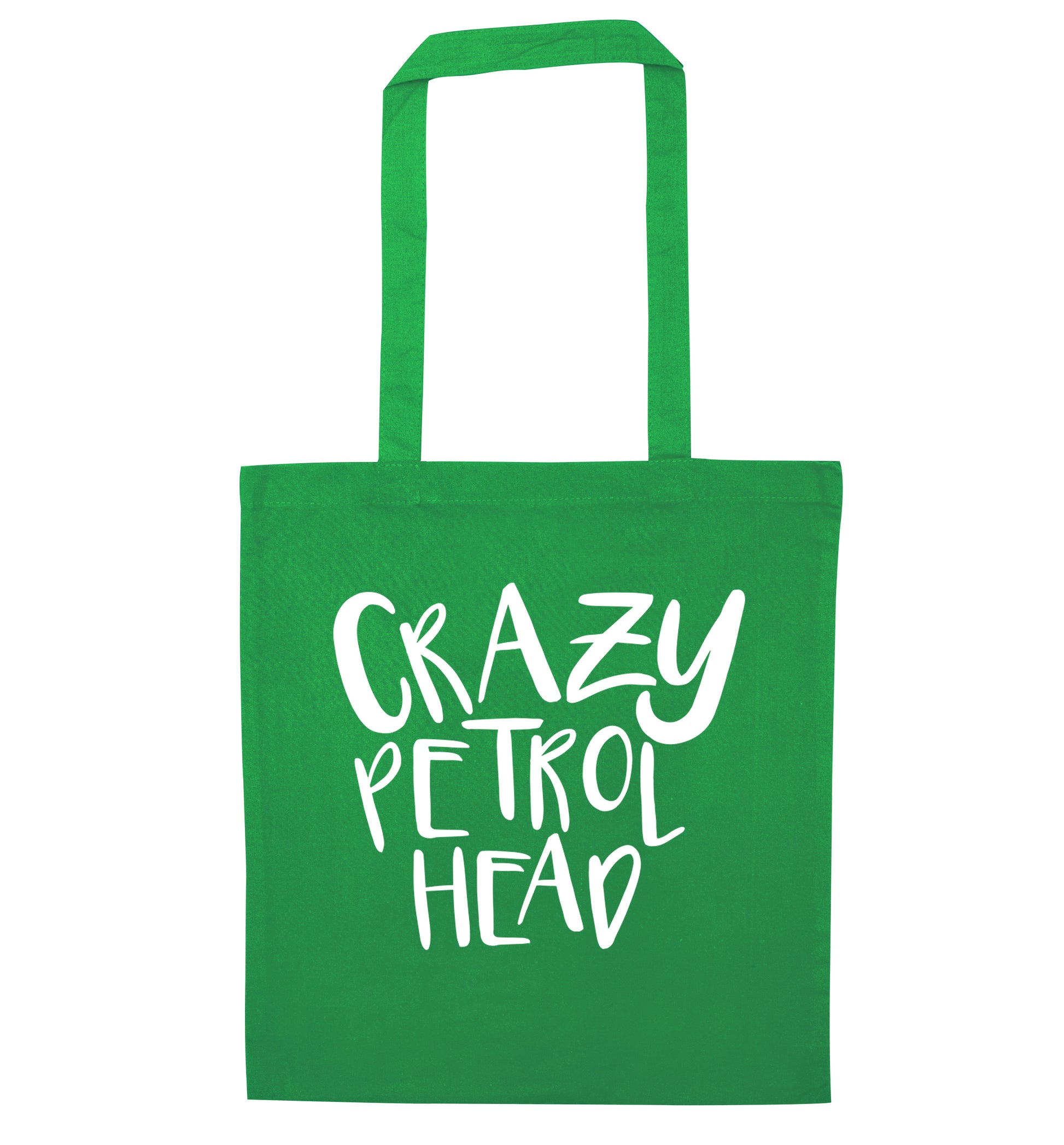 Crazy petrol head green tote bag