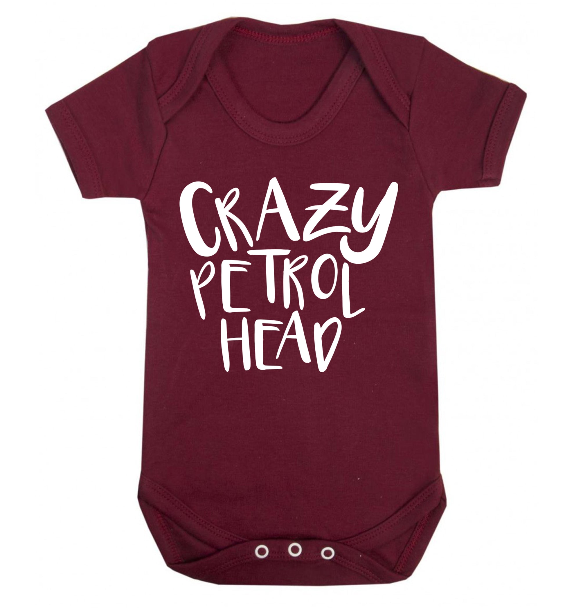 Crazy petrol head Baby Vest maroon 18-24 months