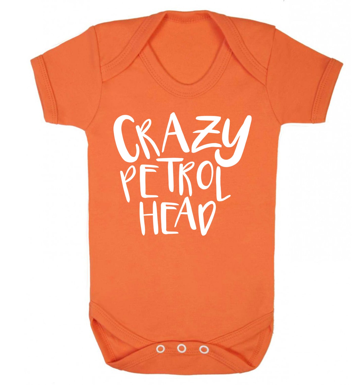 Crazy petrol head Baby Vest orange 18-24 months