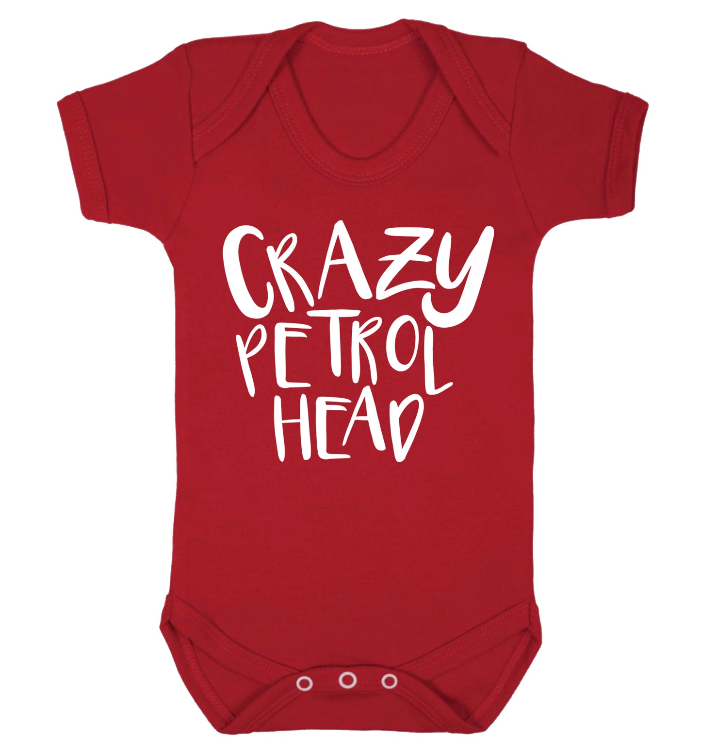 Crazy petrol head Baby Vest red 18-24 months