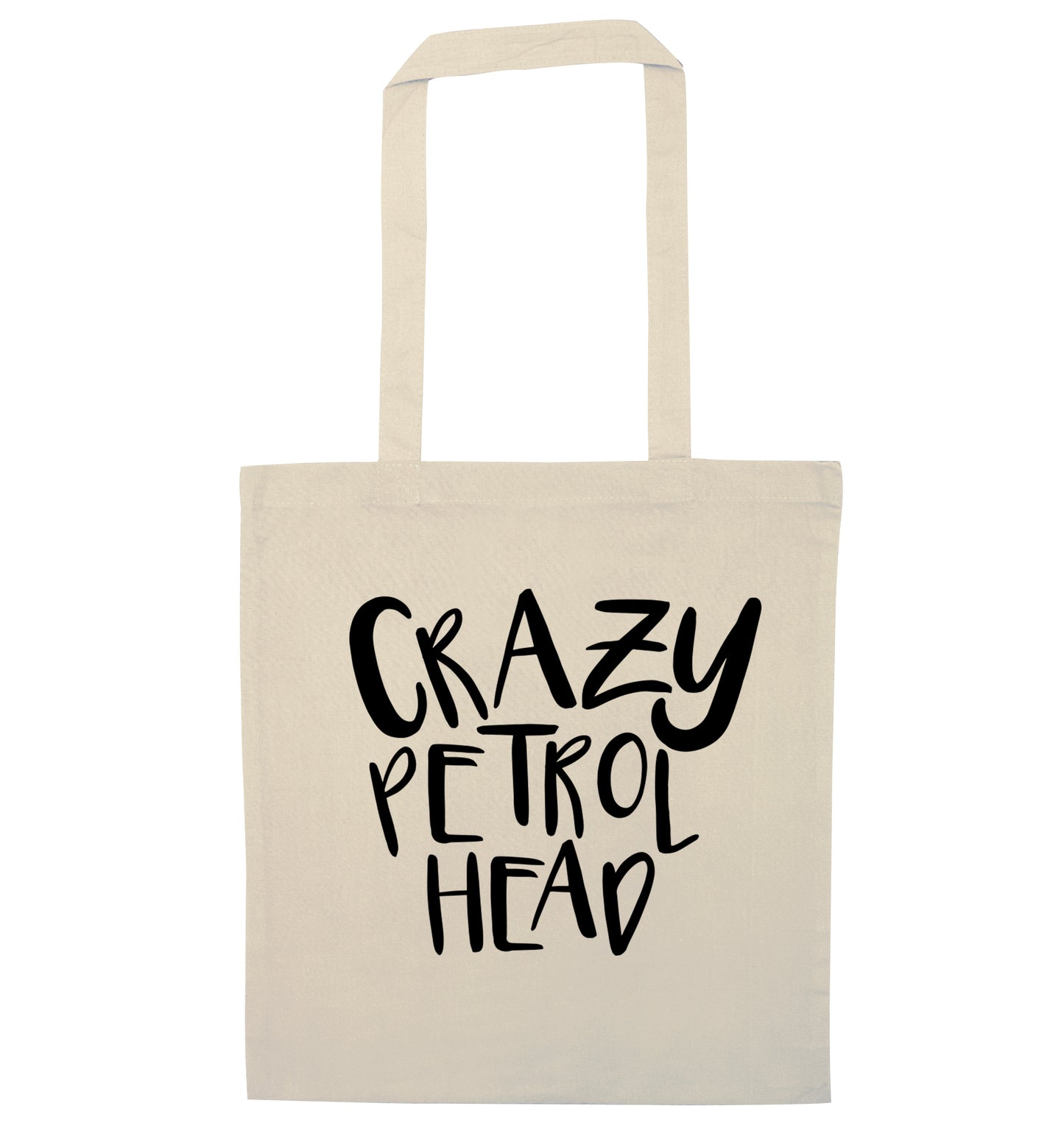 Crazy petrol head natural tote bag