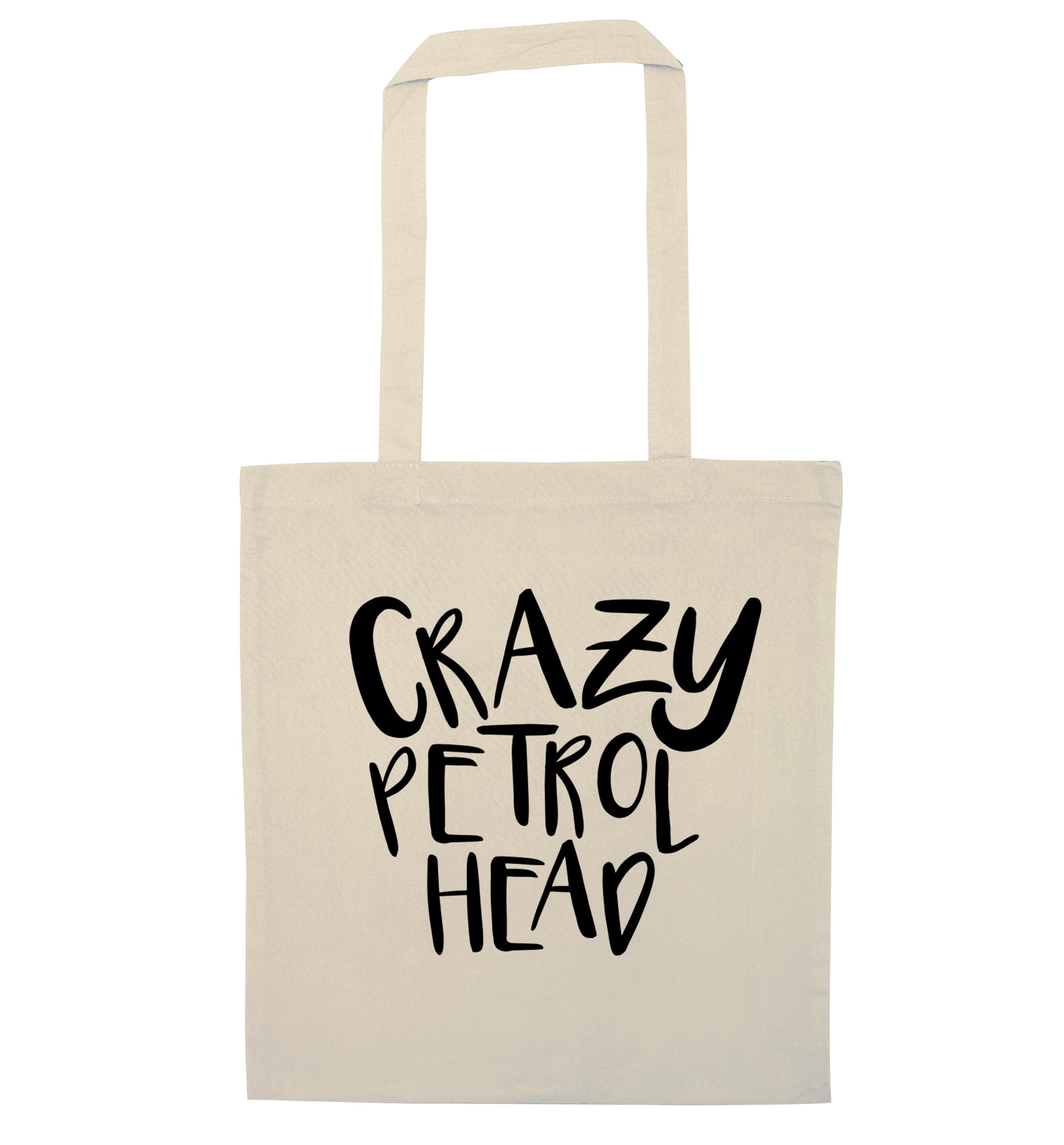 Crazy petrol head natural tote bag