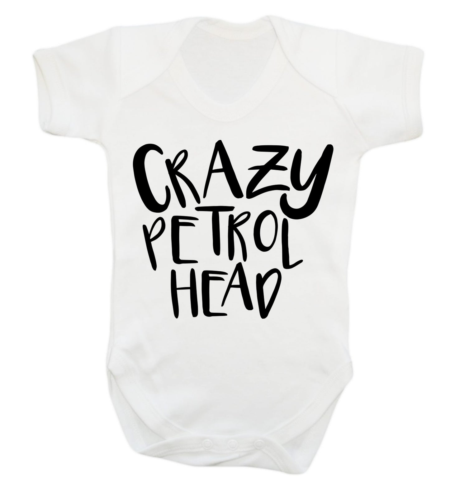 Crazy petrol head Baby Vest white 18-24 months