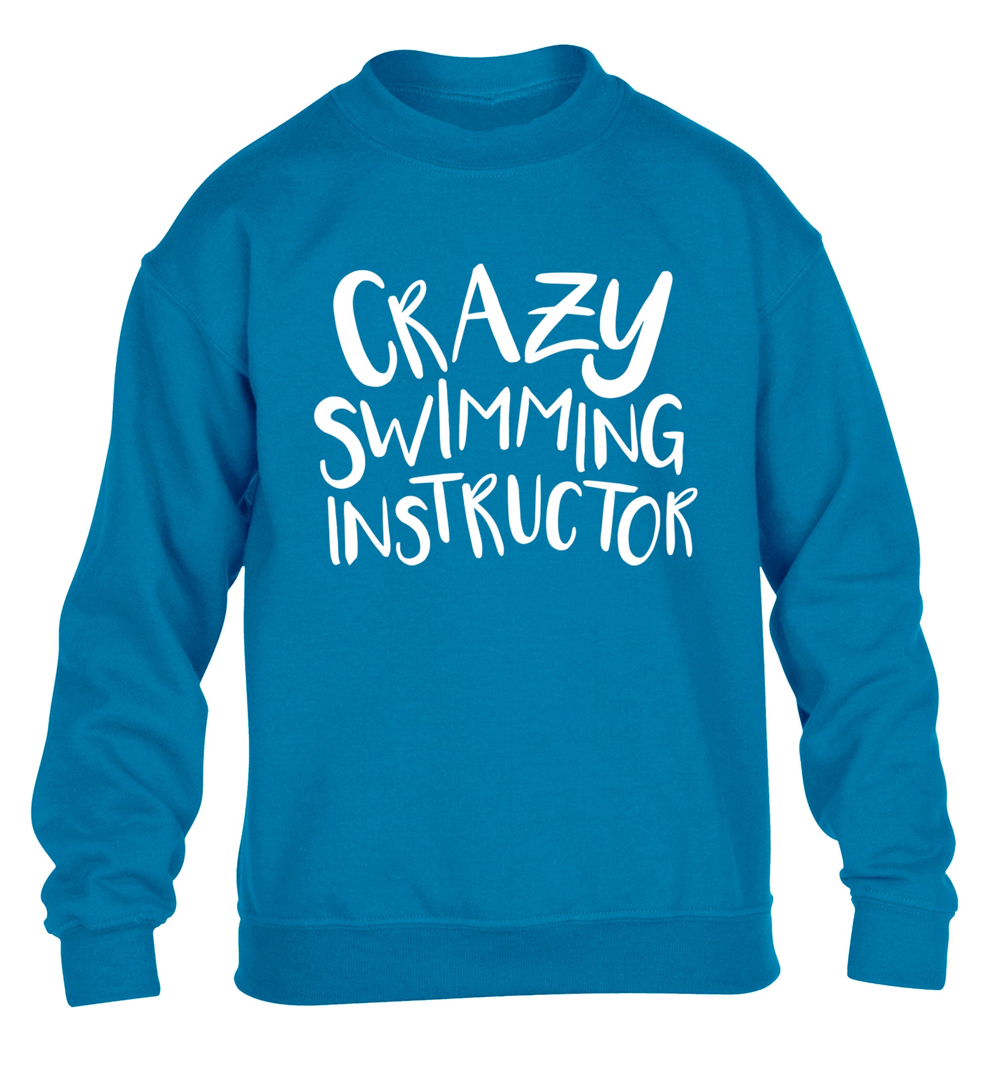 Crazy swimming instructor children's blue sweater 12-13 Years
