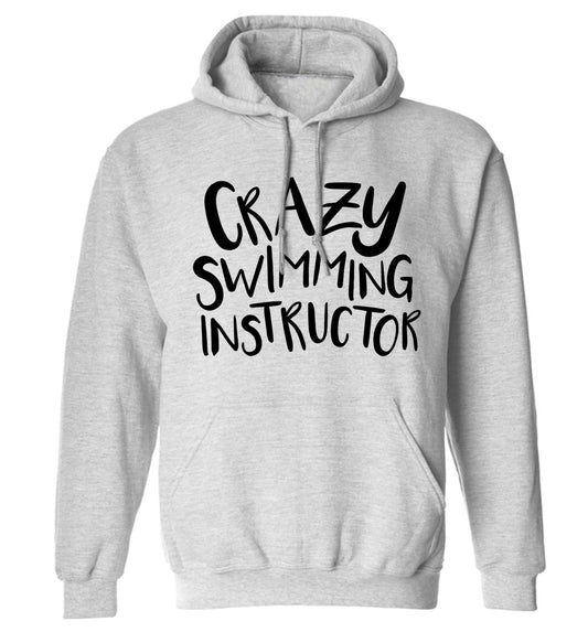 Crazy swimming instructor adults unisex grey hoodie 2XL