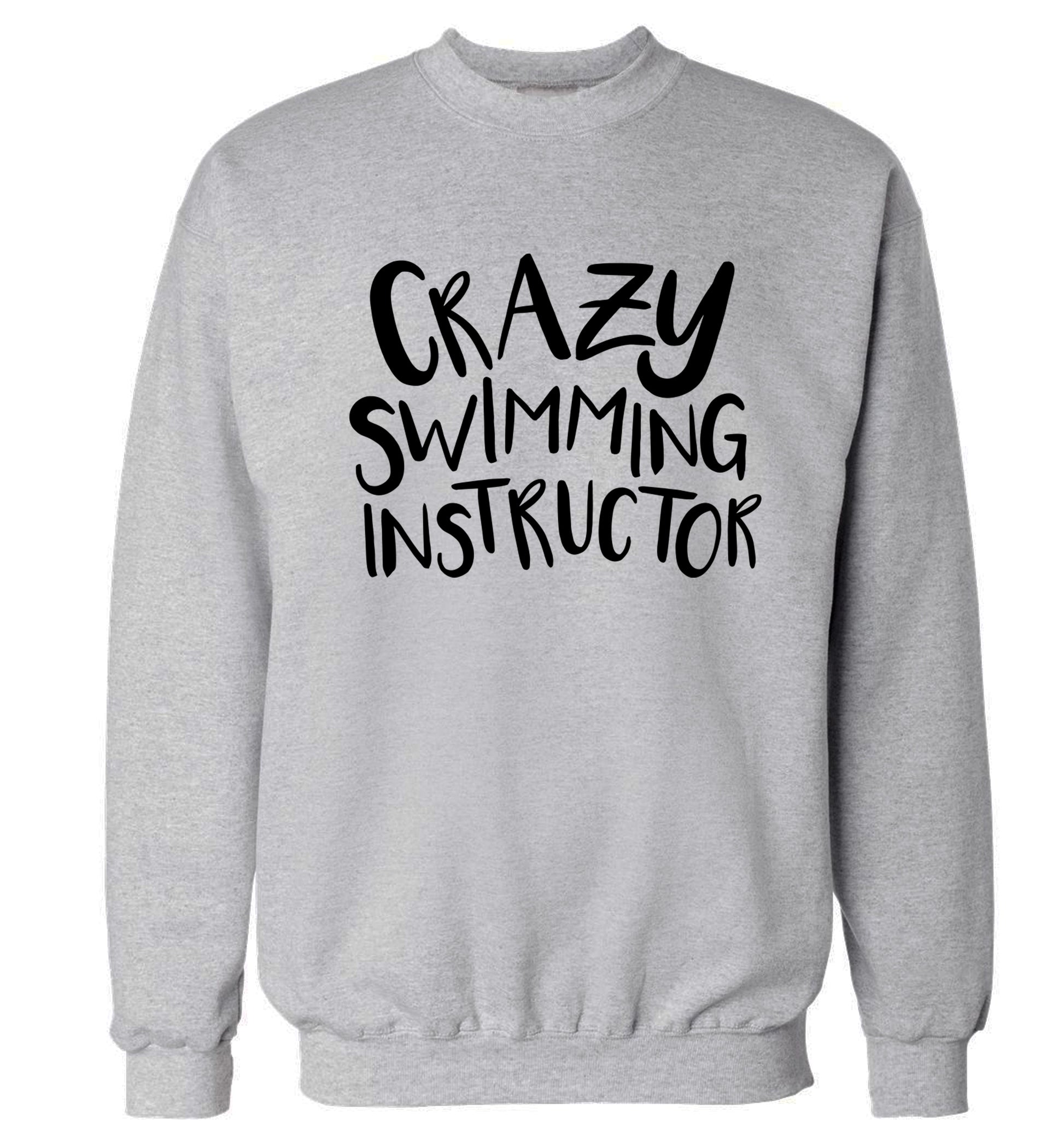 Crazy swimming instructor Adult's unisex grey Sweater 2XL