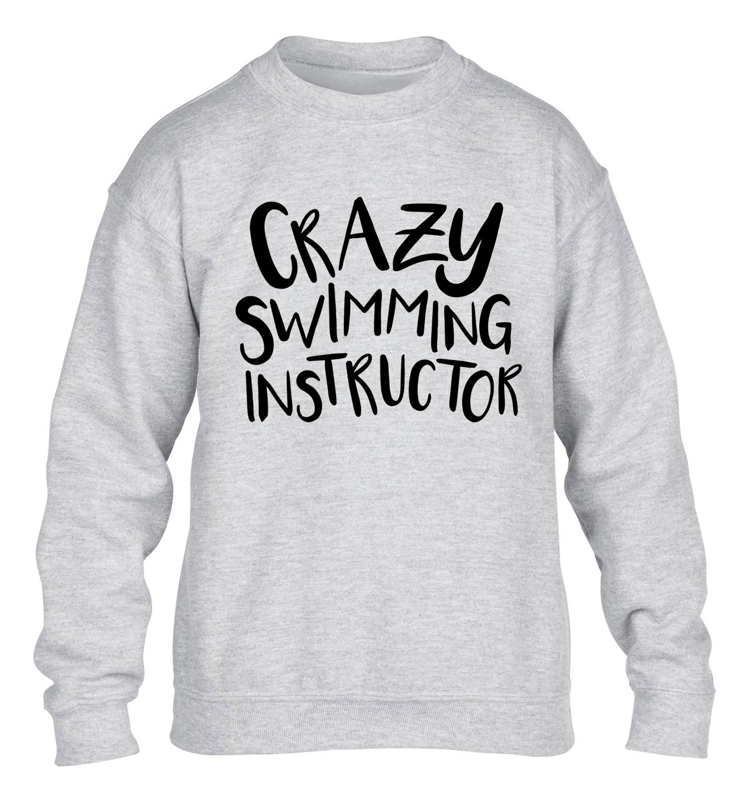 Crazy swimming instructor children's grey sweater 12-13 Years