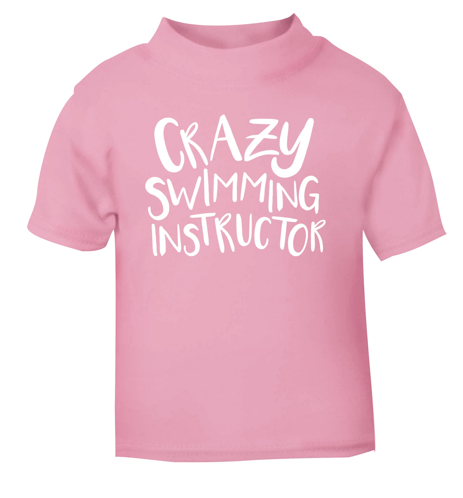 Crazy swimming instructor light pink Baby Toddler Tshirt 2 Years
