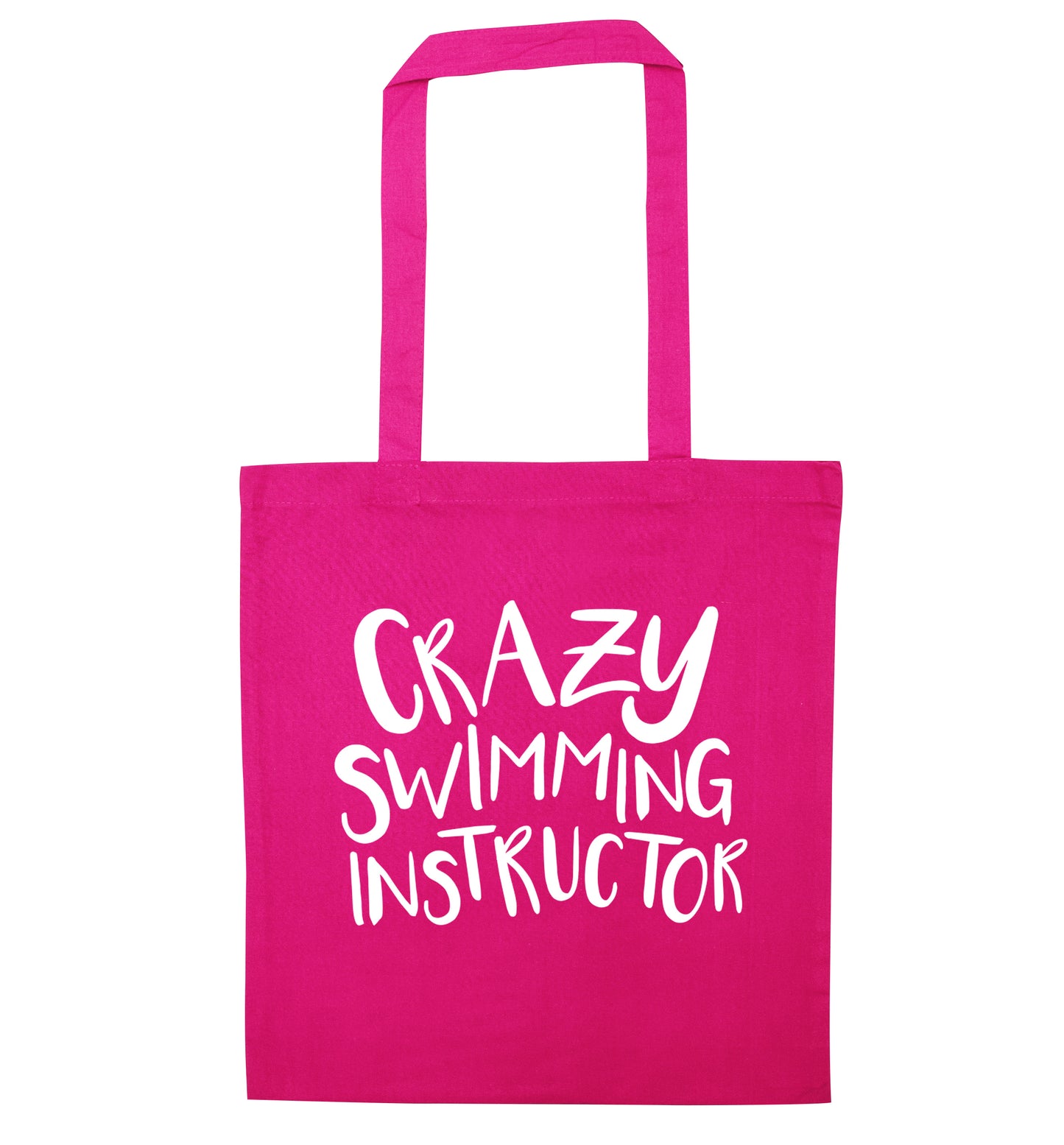 Crazy swimming instructor pink tote bag