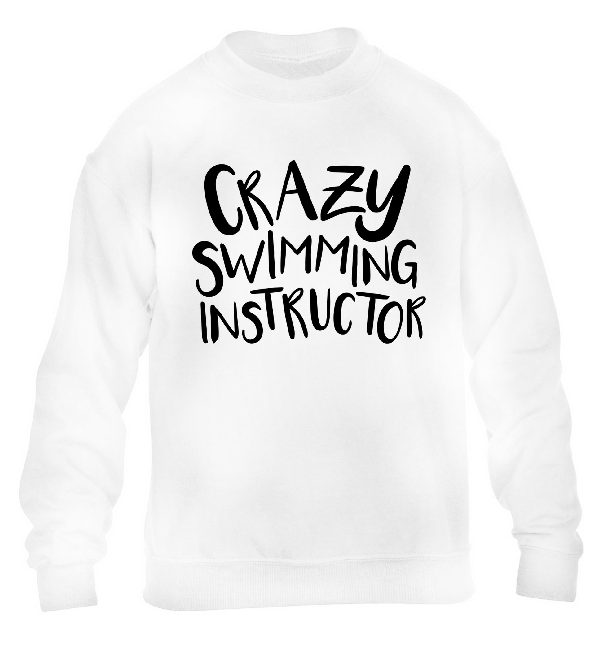 Crazy swimming instructor children's white sweater 12-13 Years