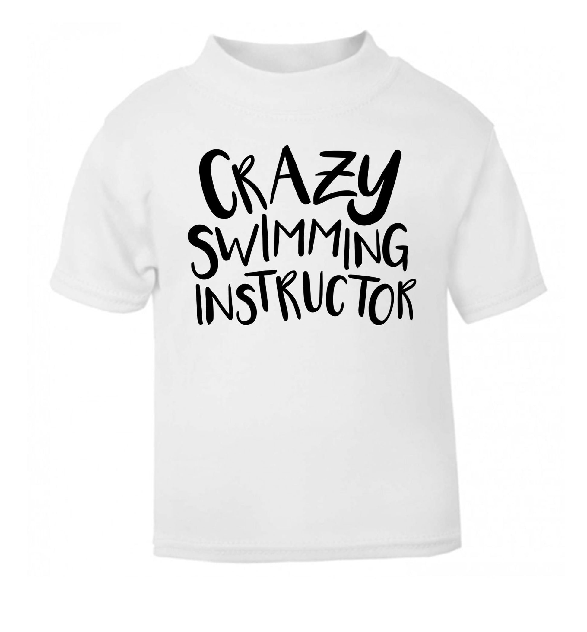 Crazy swimming instructor white Baby Toddler Tshirt 2 Years