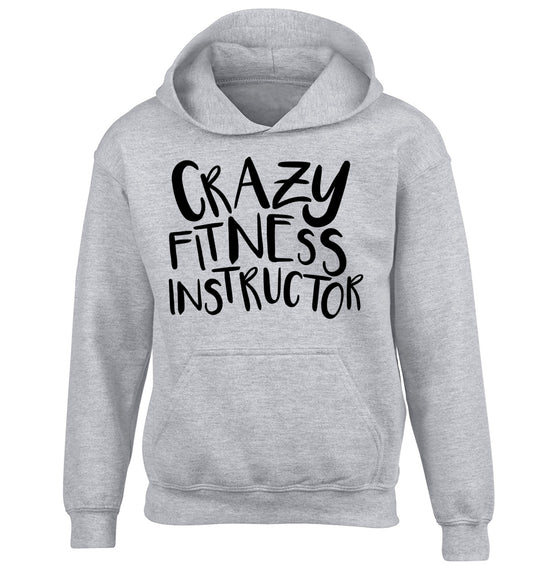 Crazy fitness instructor children's grey hoodie 12-13 Years
