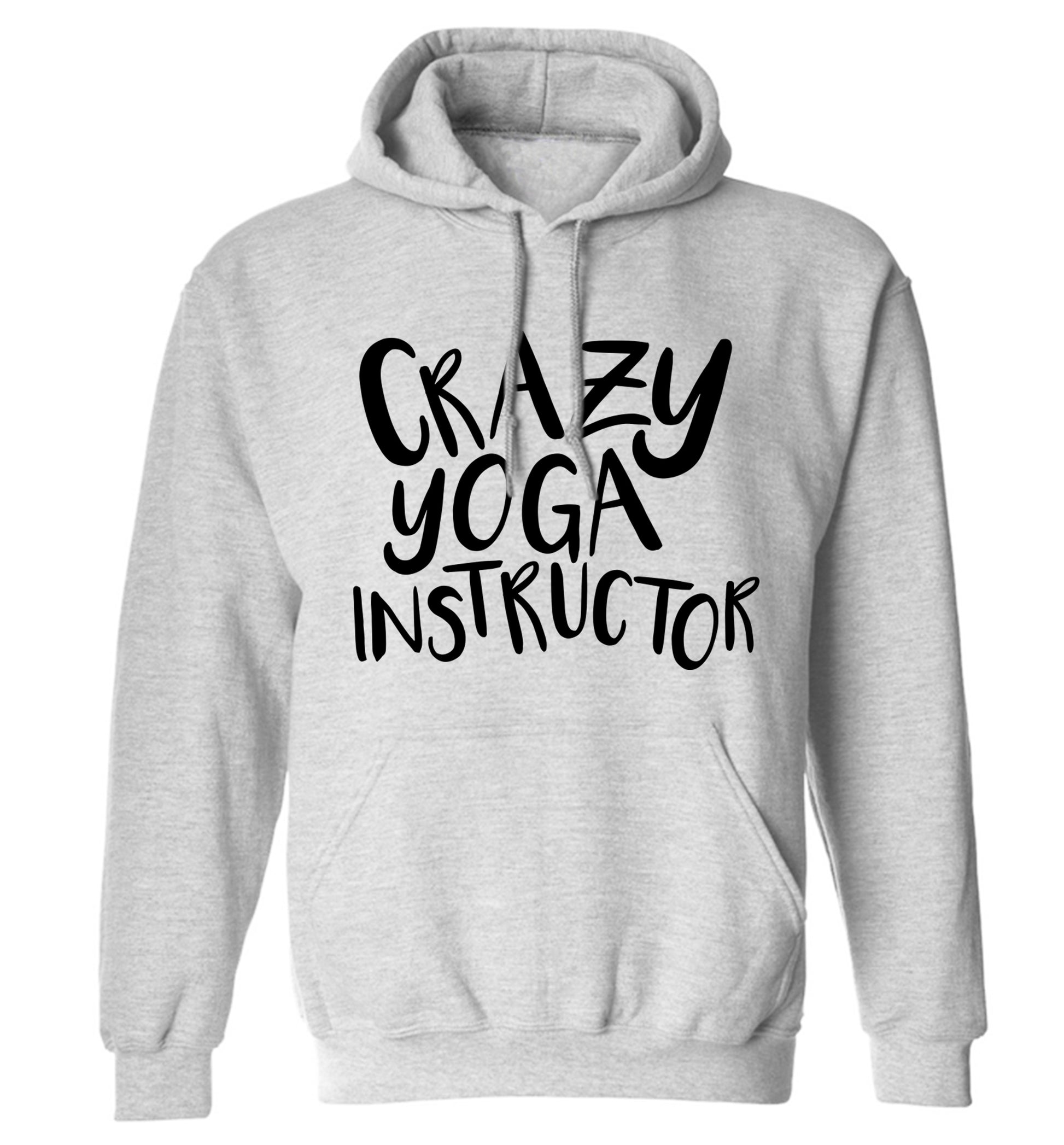 Crazy yoga instructor adults unisex grey hoodie 2XL