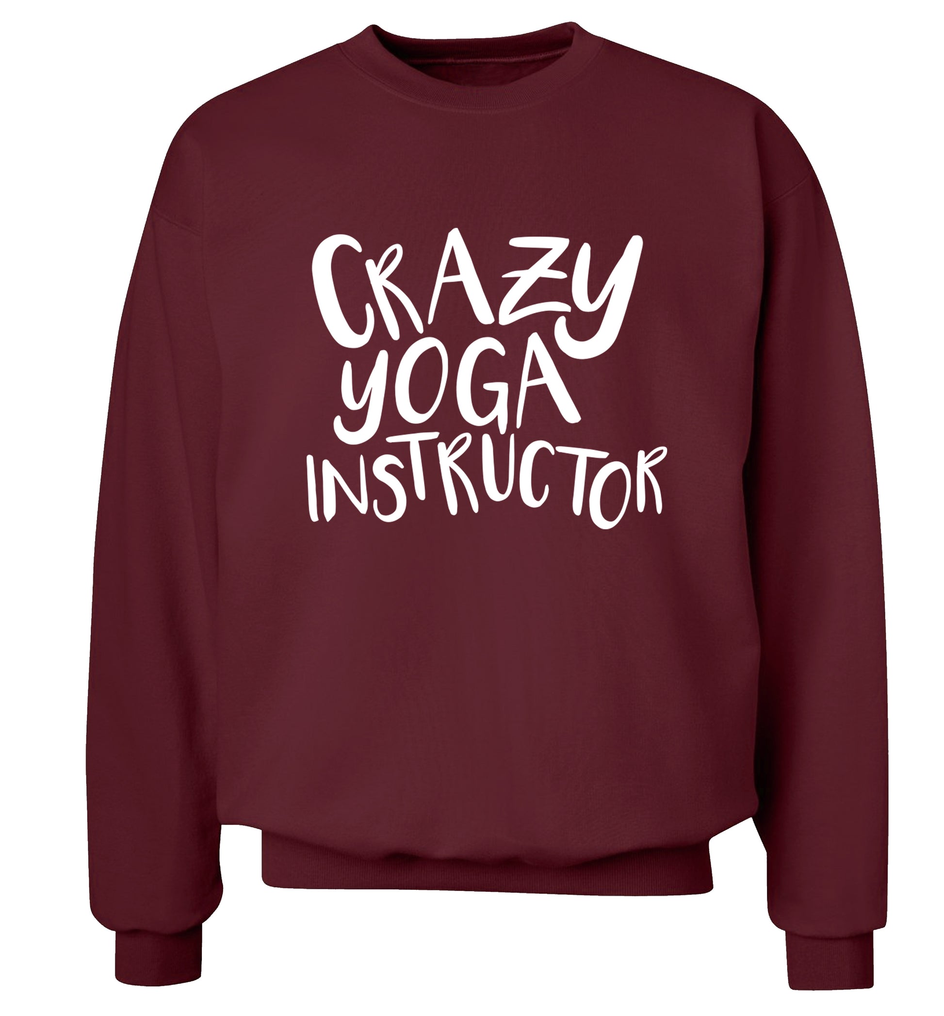 Crazy yoga instructor Adult's unisex maroon Sweater 2XL
