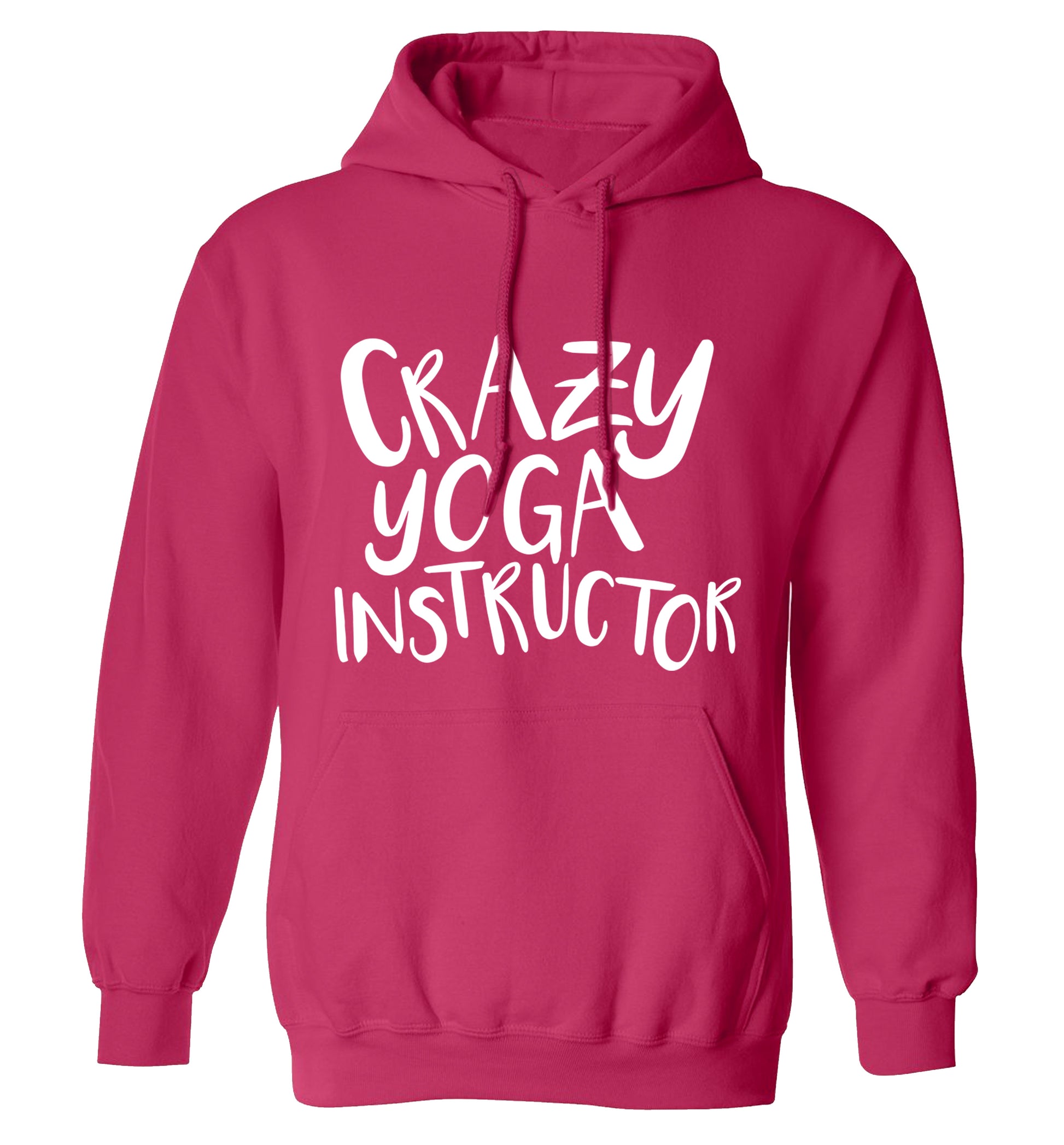 Crazy yoga instructor adults unisex pink hoodie 2XL