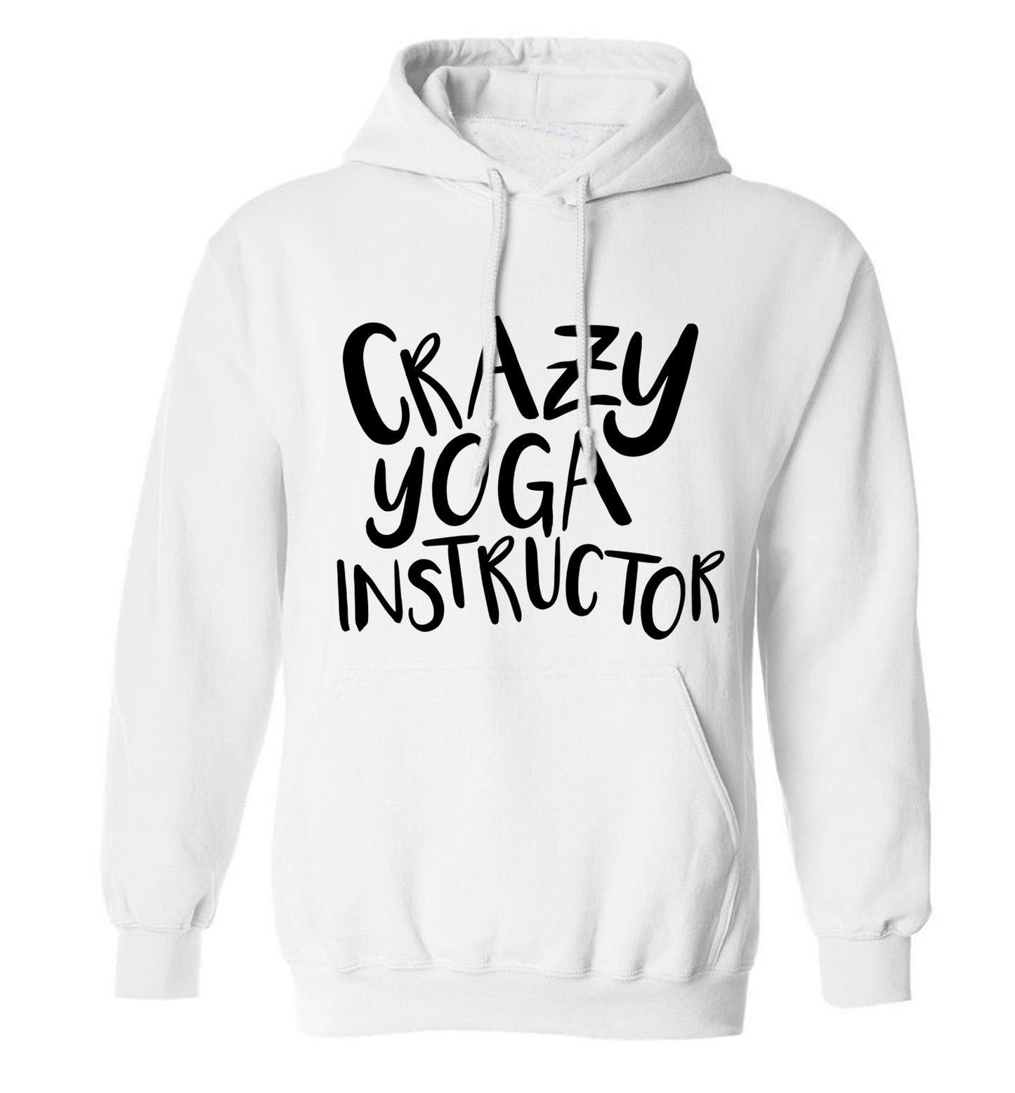 Crazy yoga instructor adults unisex white hoodie 2XL