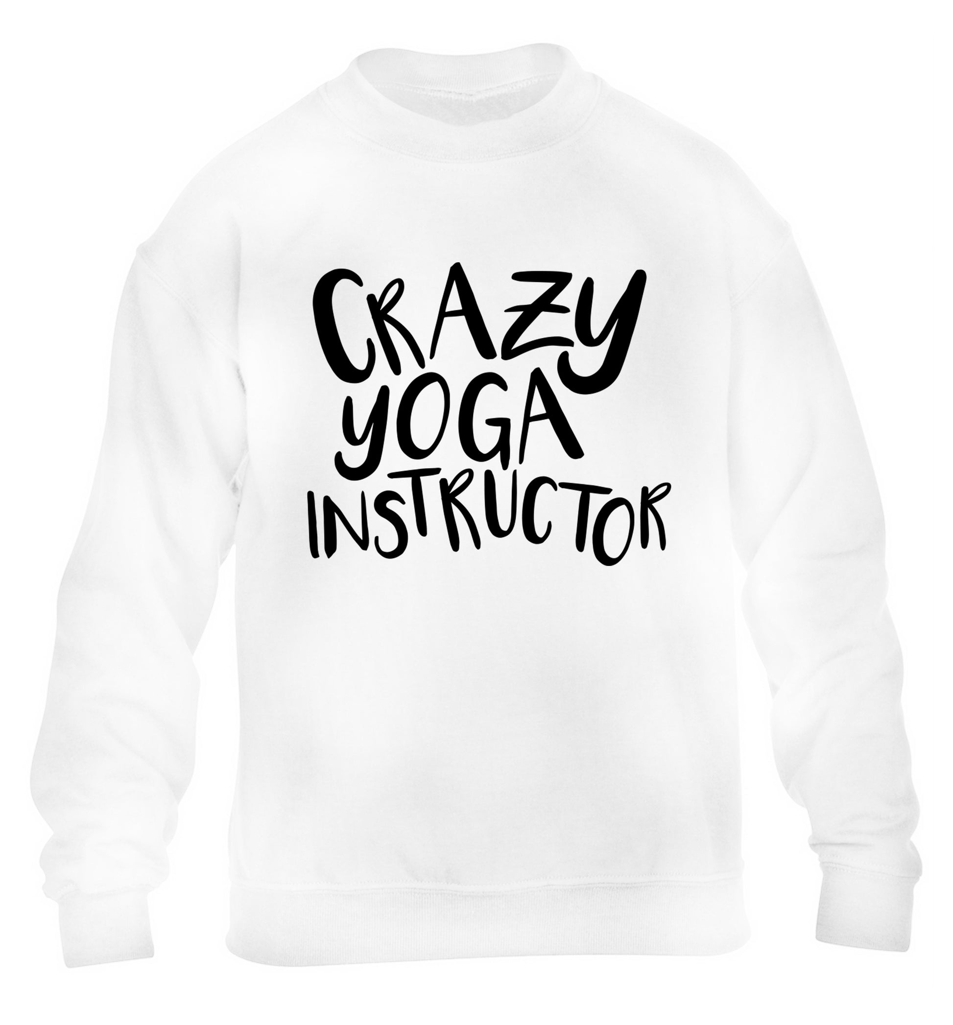 Crazy yoga instructor children's white sweater 12-13 Years