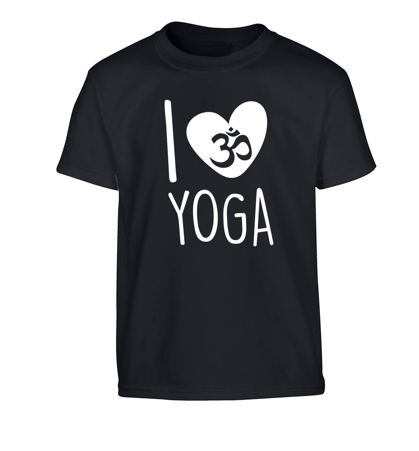 I love yoga Children's black Tshirt 12-13 Years