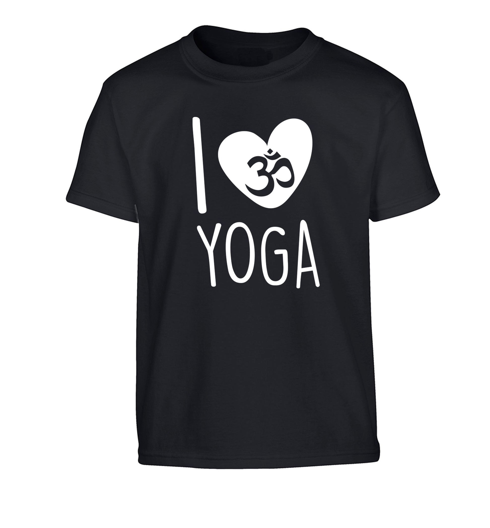 I love yoga Children's black Tshirt 12-13 Years