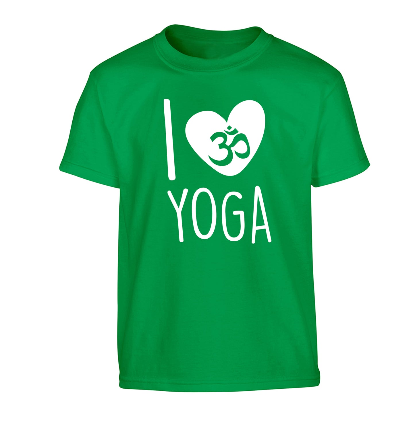 I love yoga Children's green Tshirt 12-13 Years