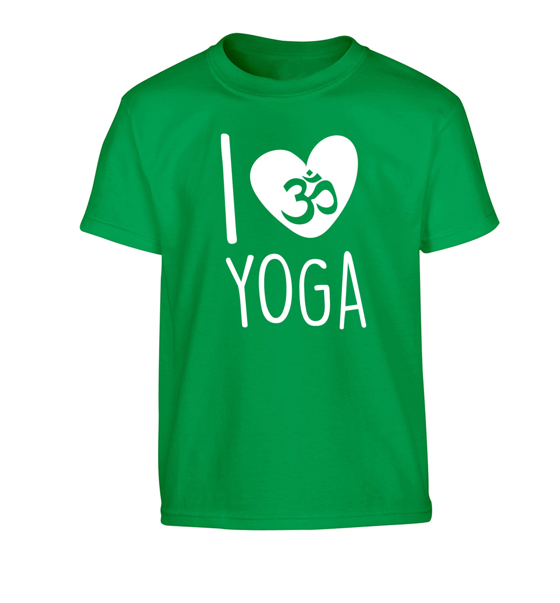 I love yoga Children's green Tshirt 12-13 Years